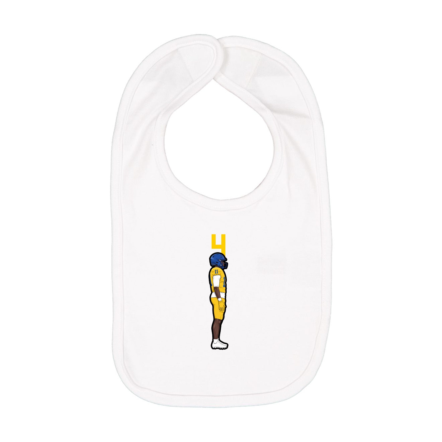 Infant Bib — Number Top in White