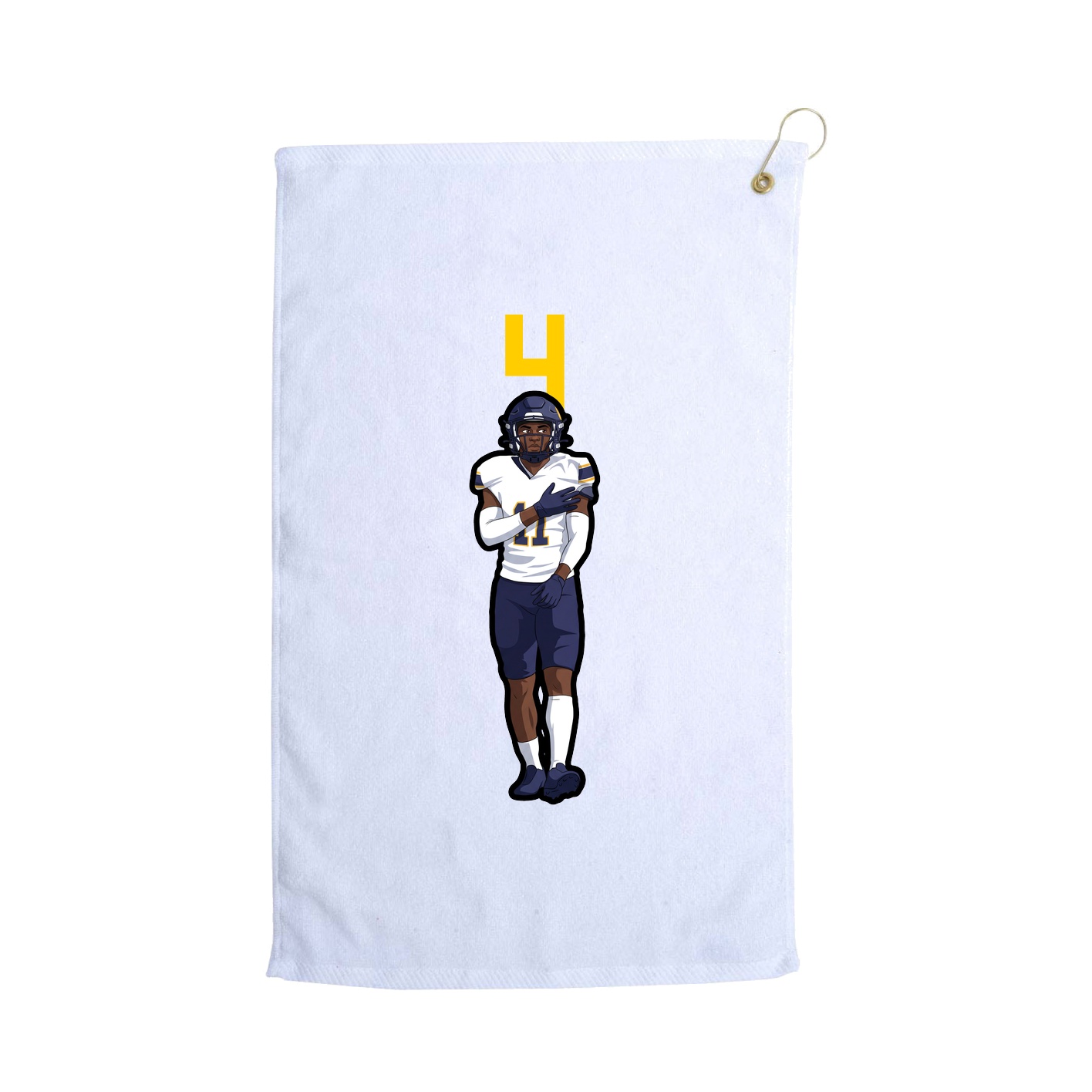 Golf Towel — Number Top in White