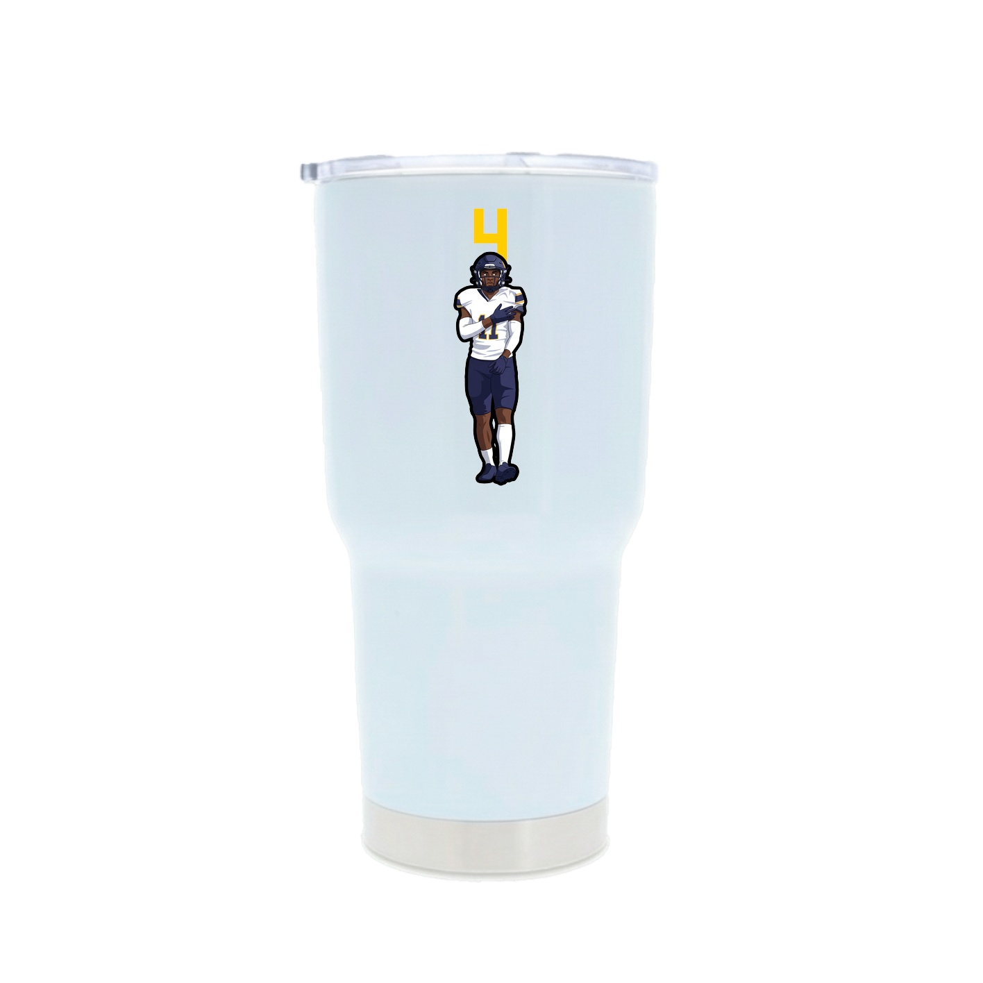 30oz Stainless Steel Tumbler — Number Top in White