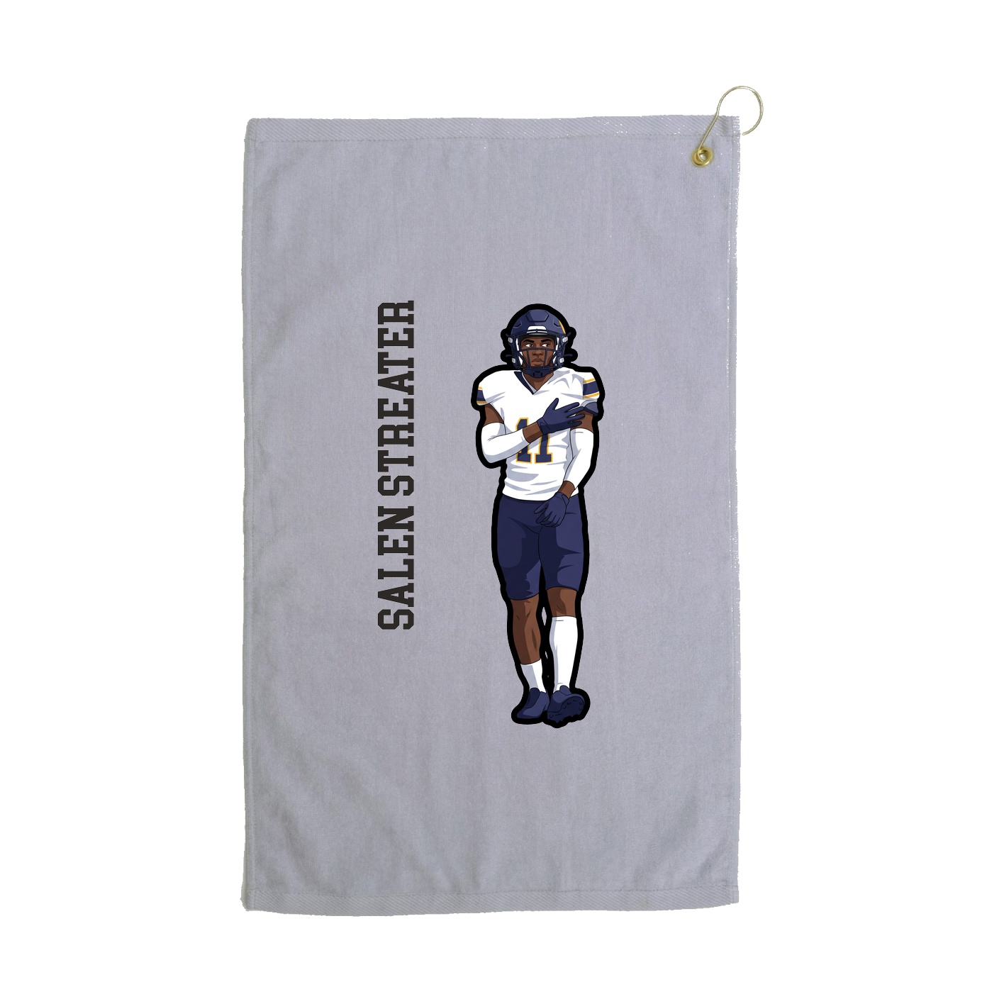Golf Towel — Name Vertical in Grey