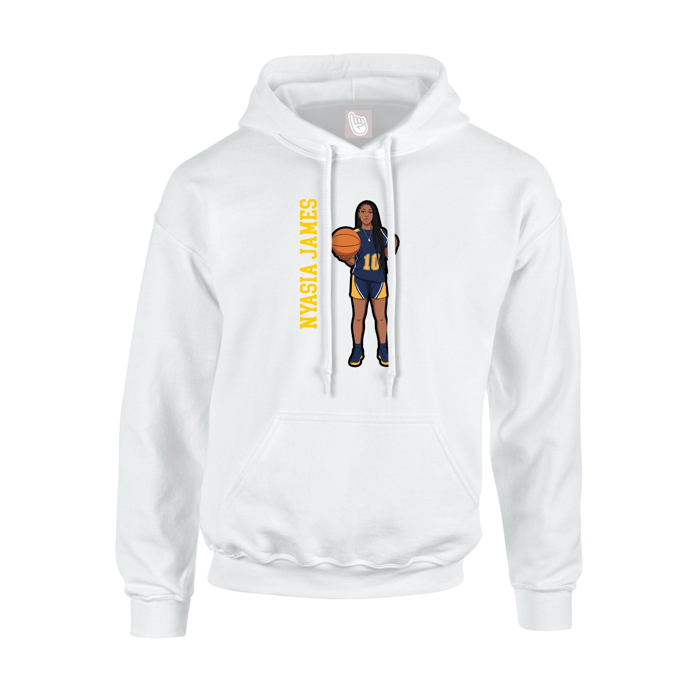 Hoodie — Name Vertical in White