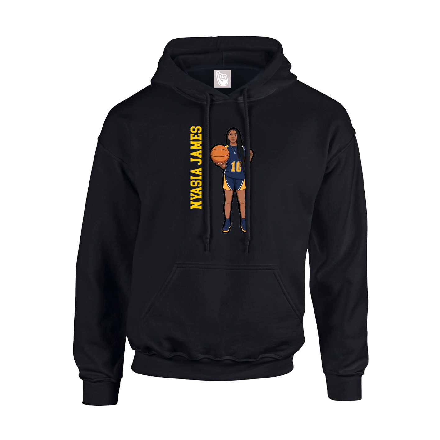 Youth Hoodie — Name Vertical in Black
