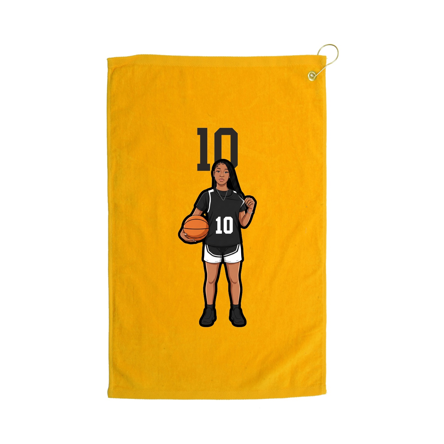 Golf Towel — Number Top in Gold