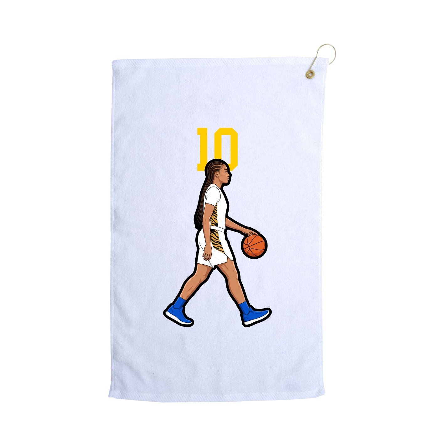 Golf Towel — Number Top in White