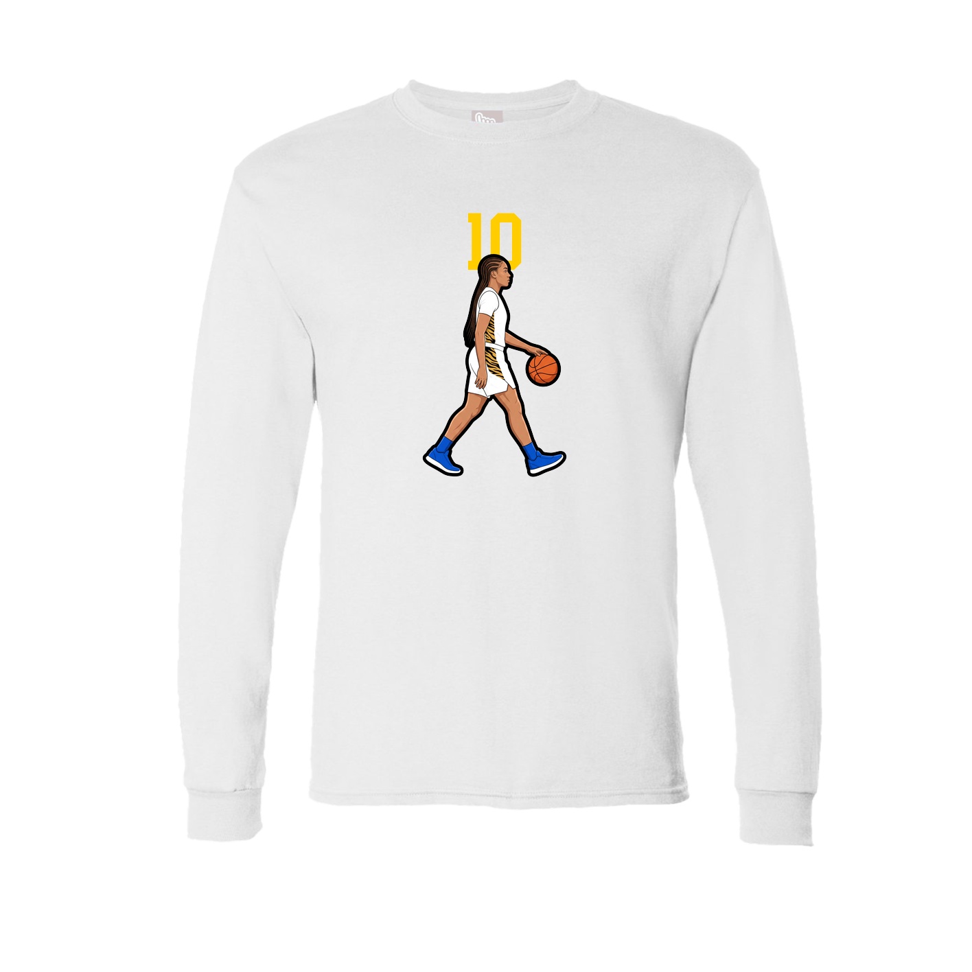 Long Sleeve Tee — Number Top in White
