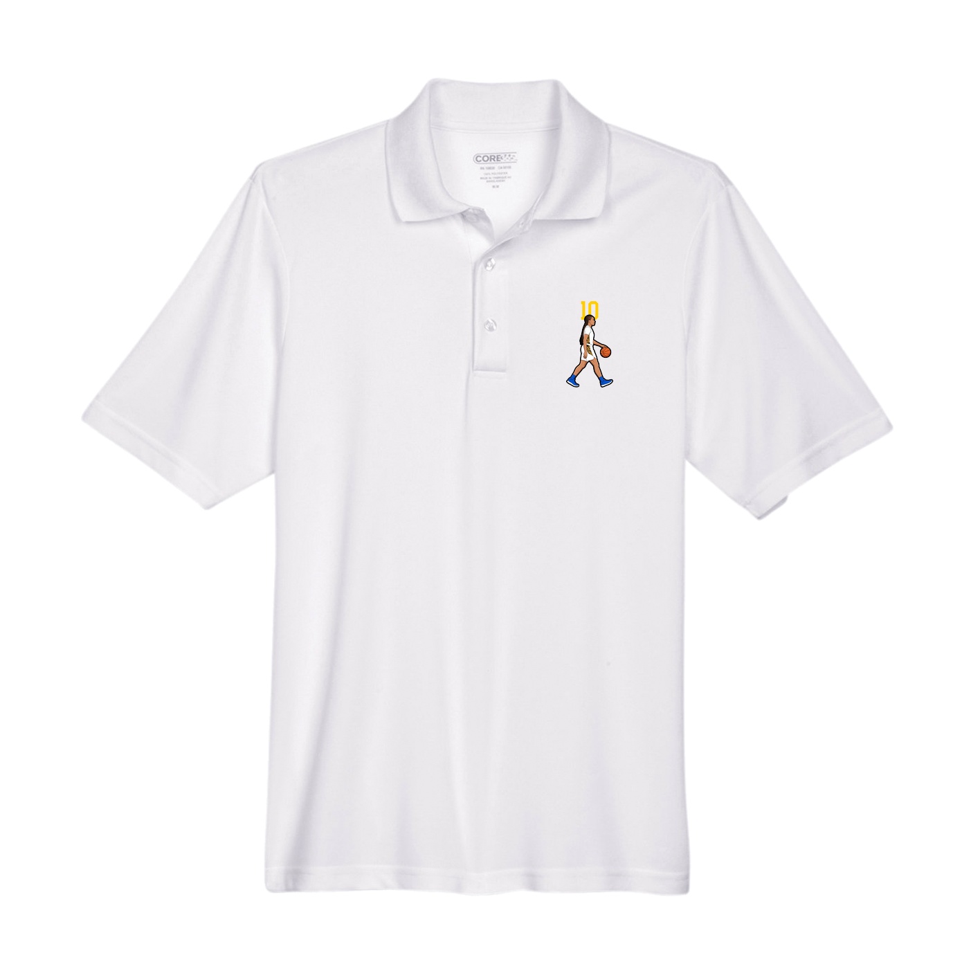 Performance Polo — Number Top in White