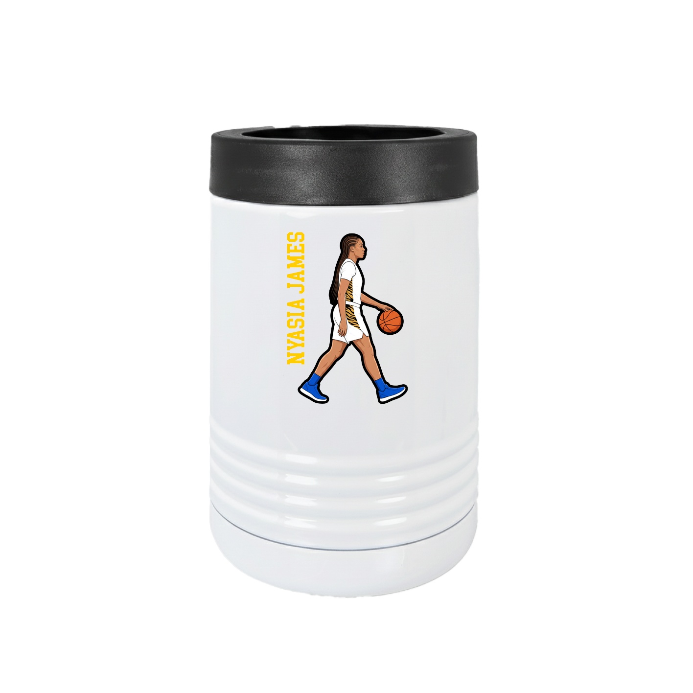 Beverage Holder — Name Vertical in White