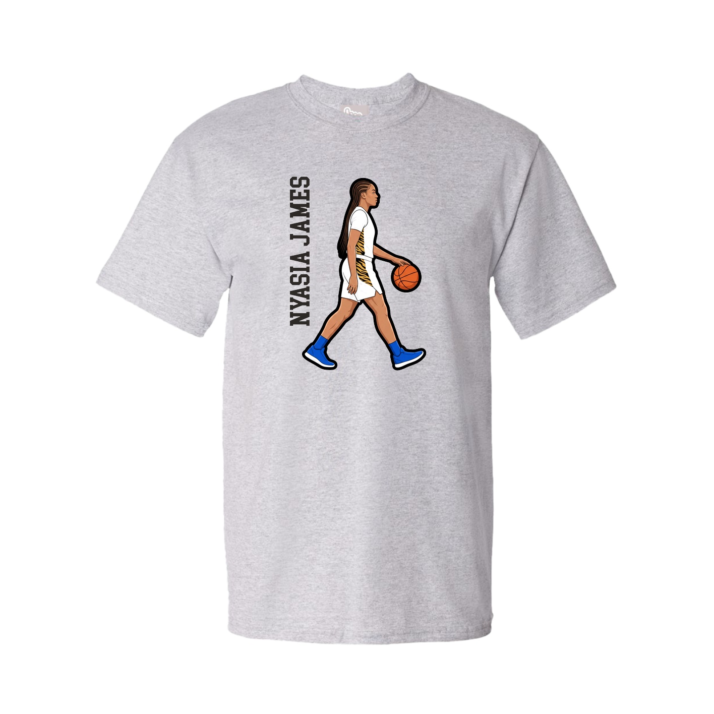 Tee — Name Vertical in Grey