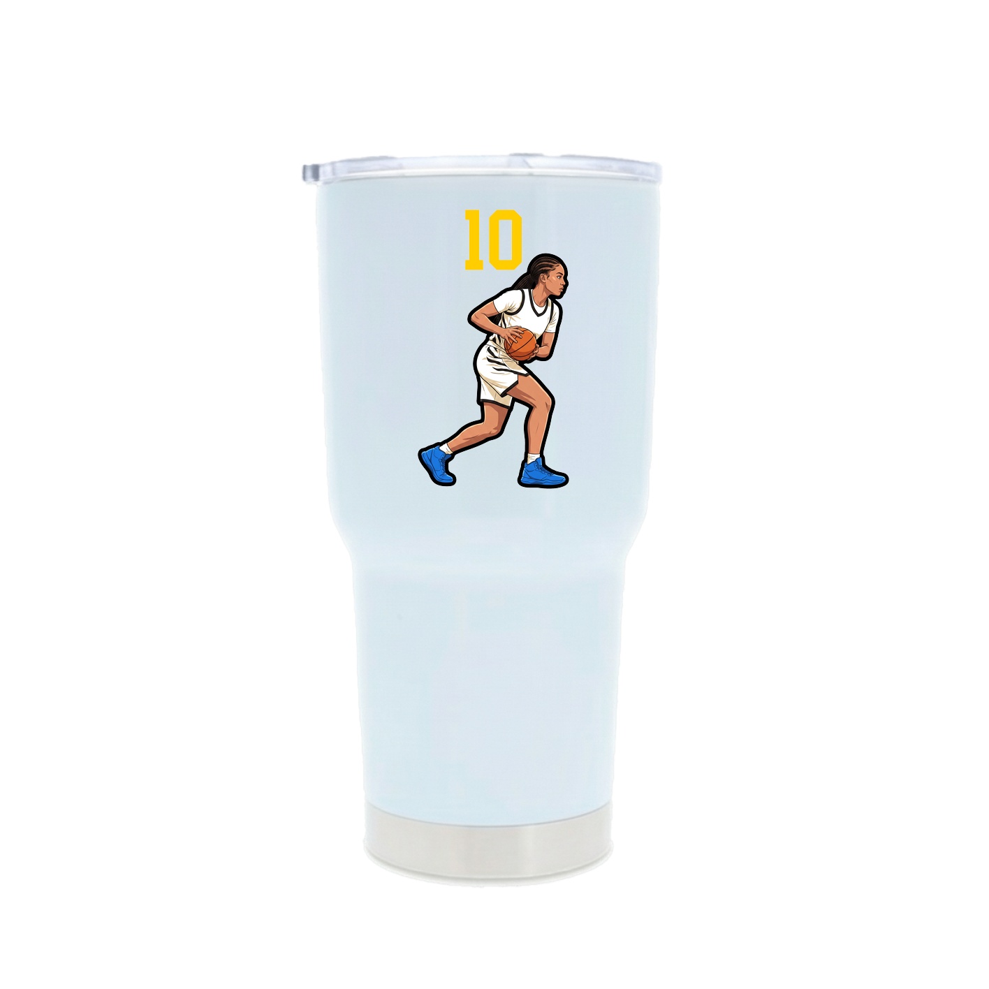 30oz Stainless Steel Tumbler — Number Top in White