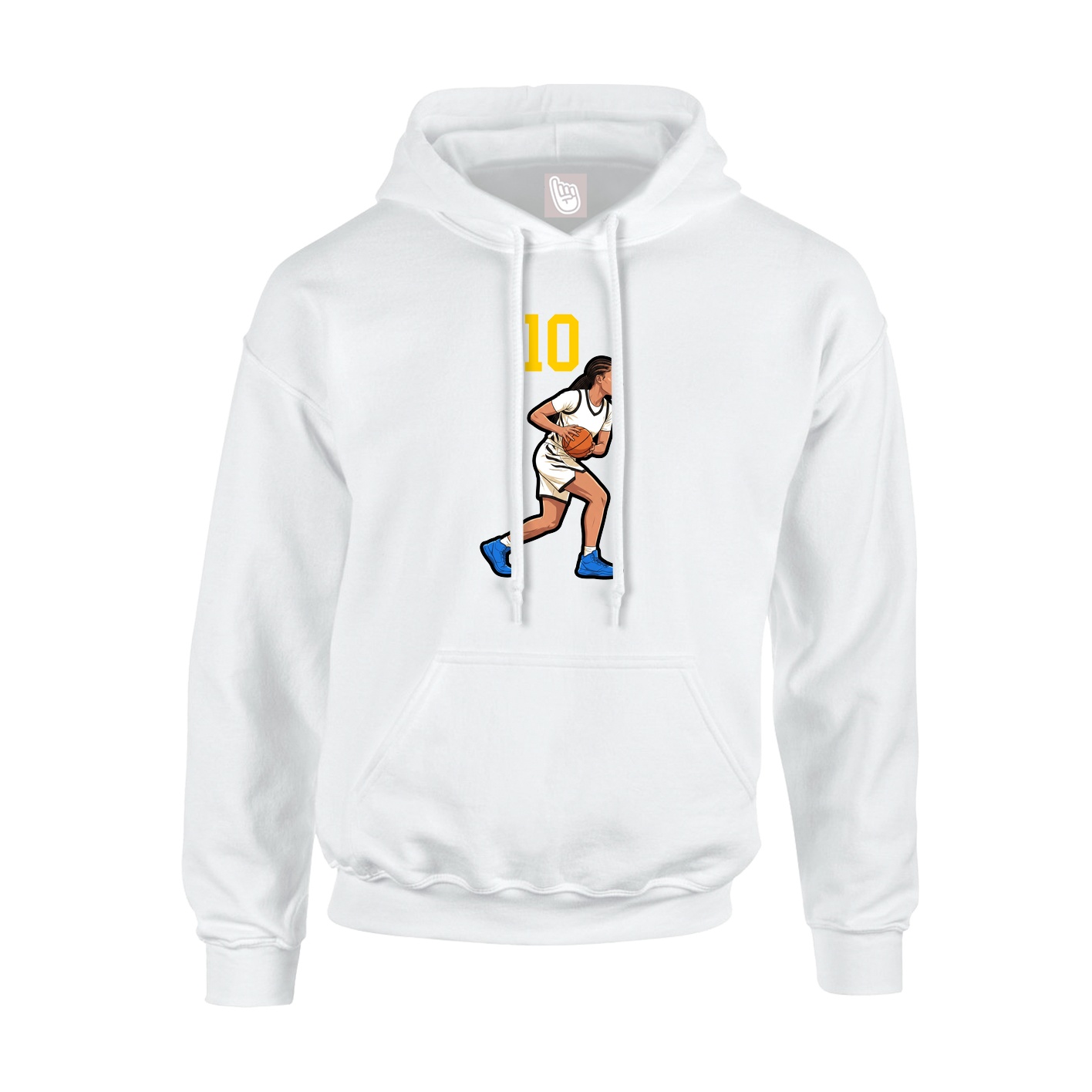 Youth Hoodie — Number Top in White