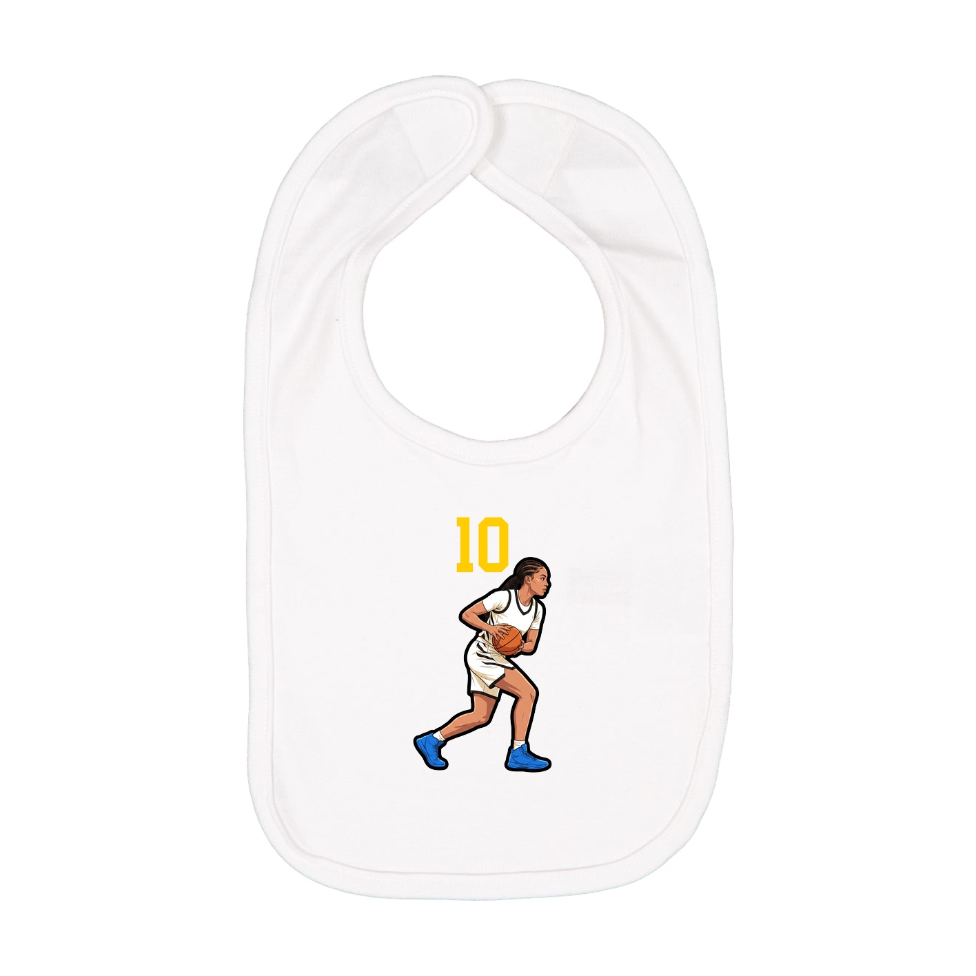 Infant Bib — Number Top in White