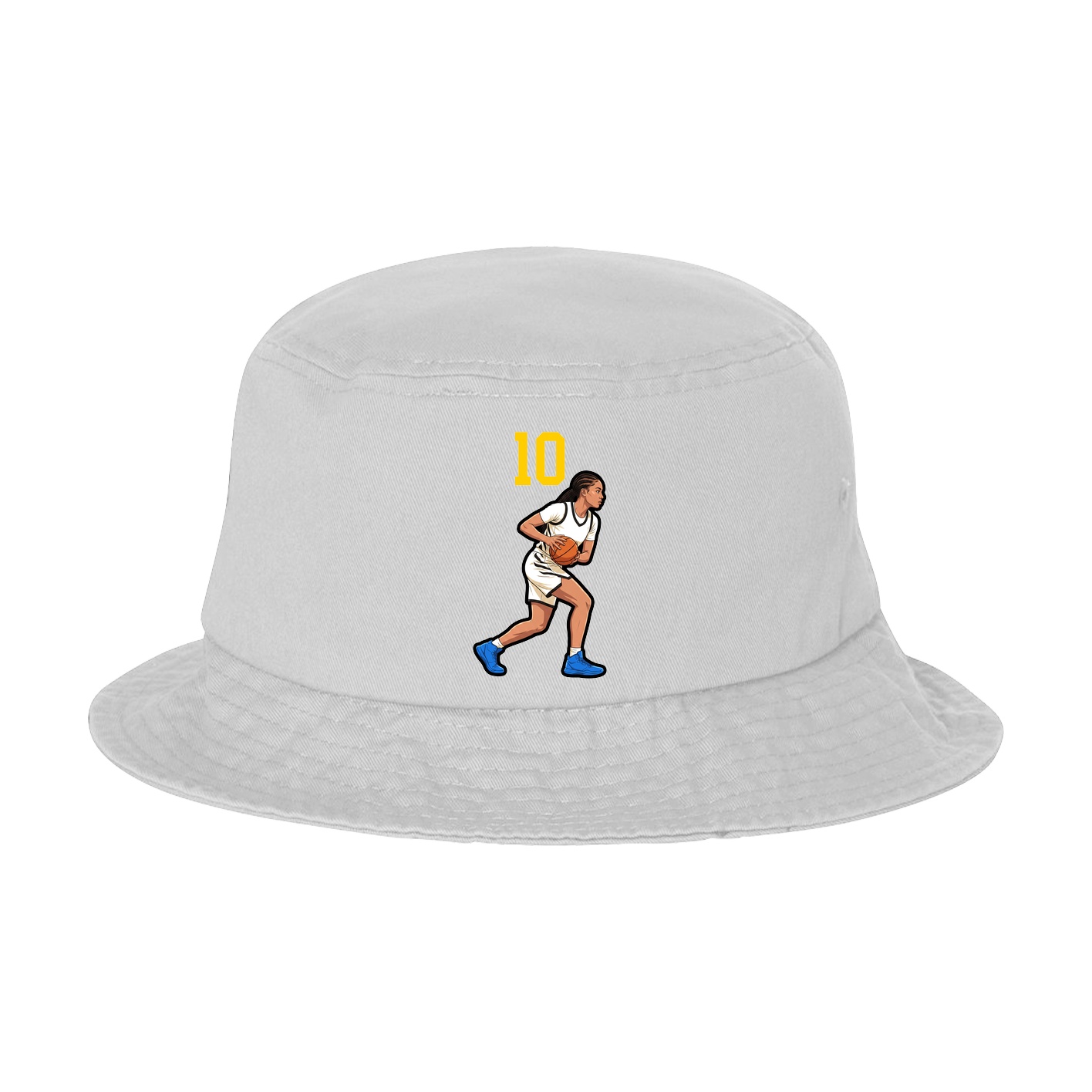 Bucket Cap — Number Top in White