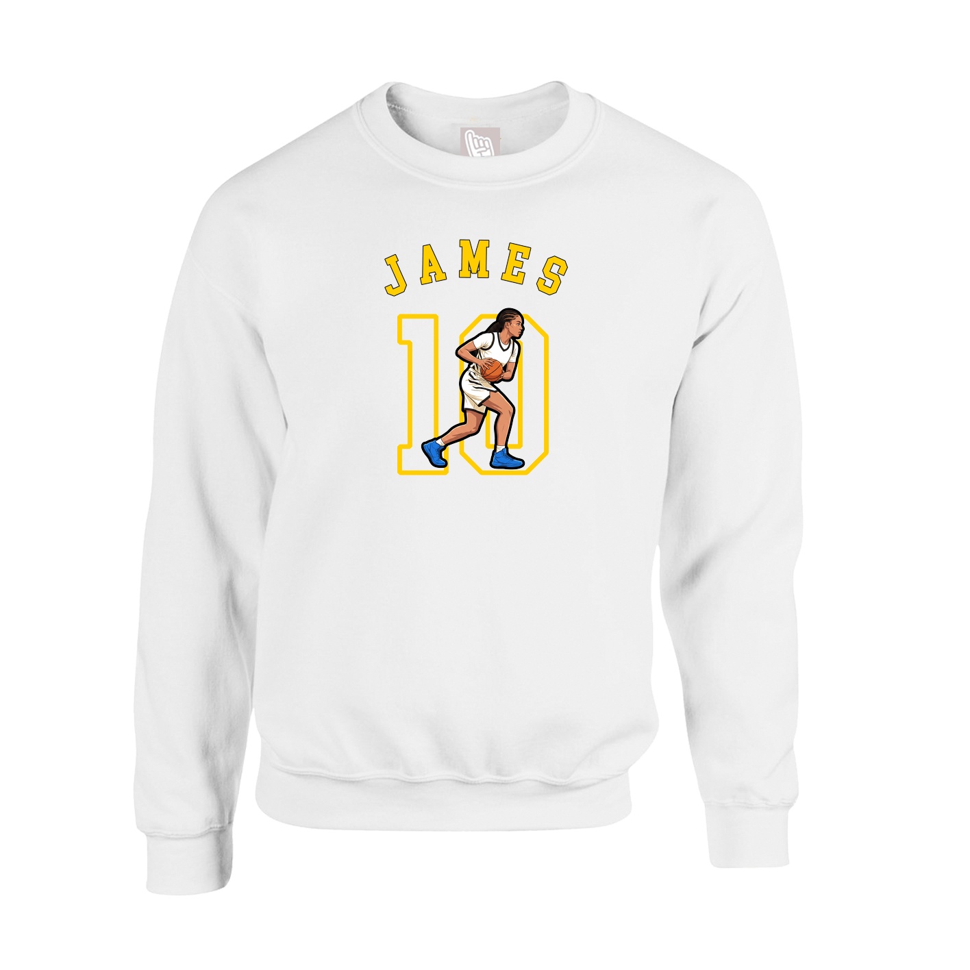 Fleece Crew — Shirsey Arch in White