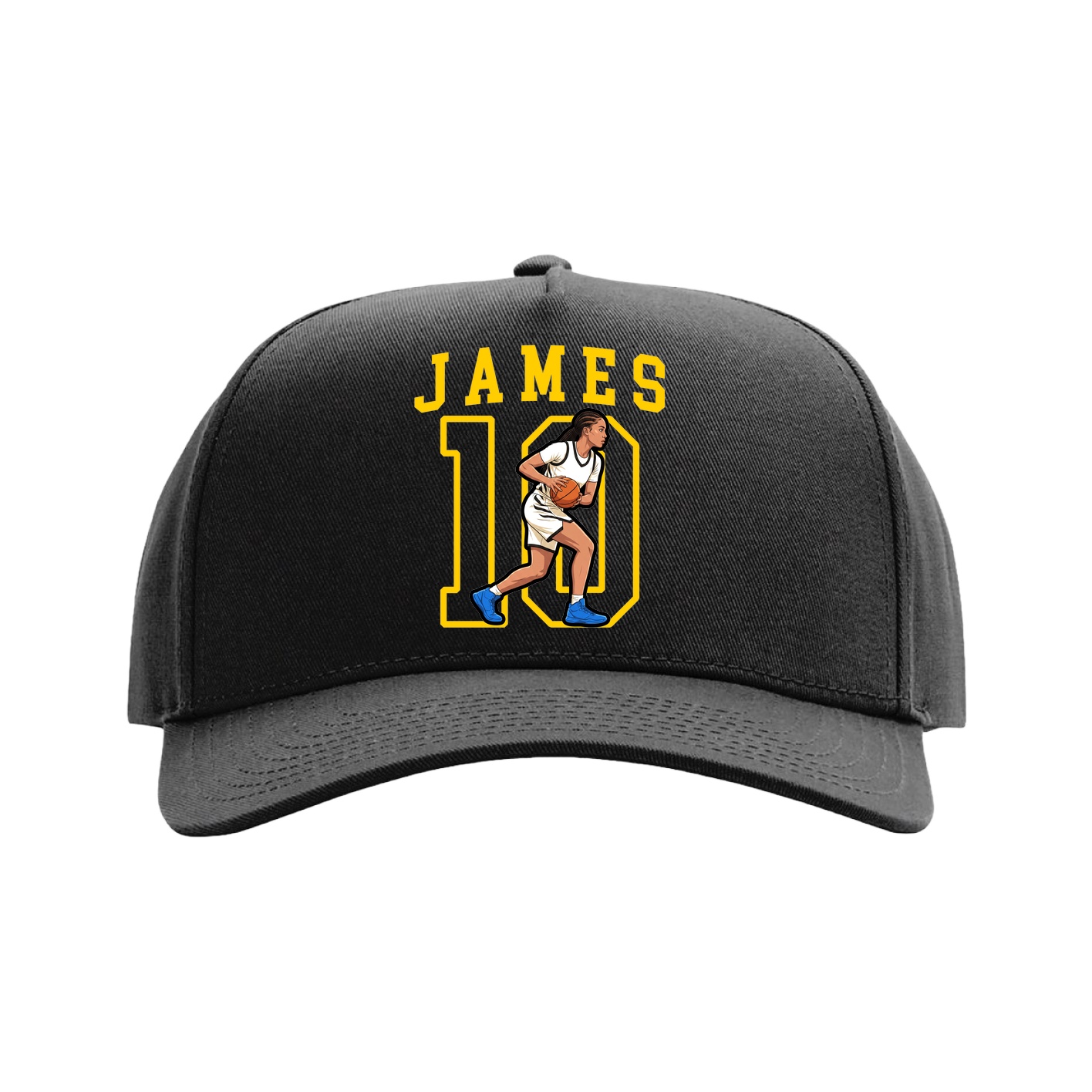 Full Fabric Five-Panel Champ Cap — Shirsey in Black
