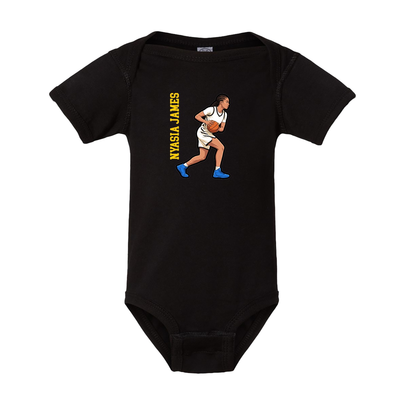 Baby Onesie — Name Vertical in Black