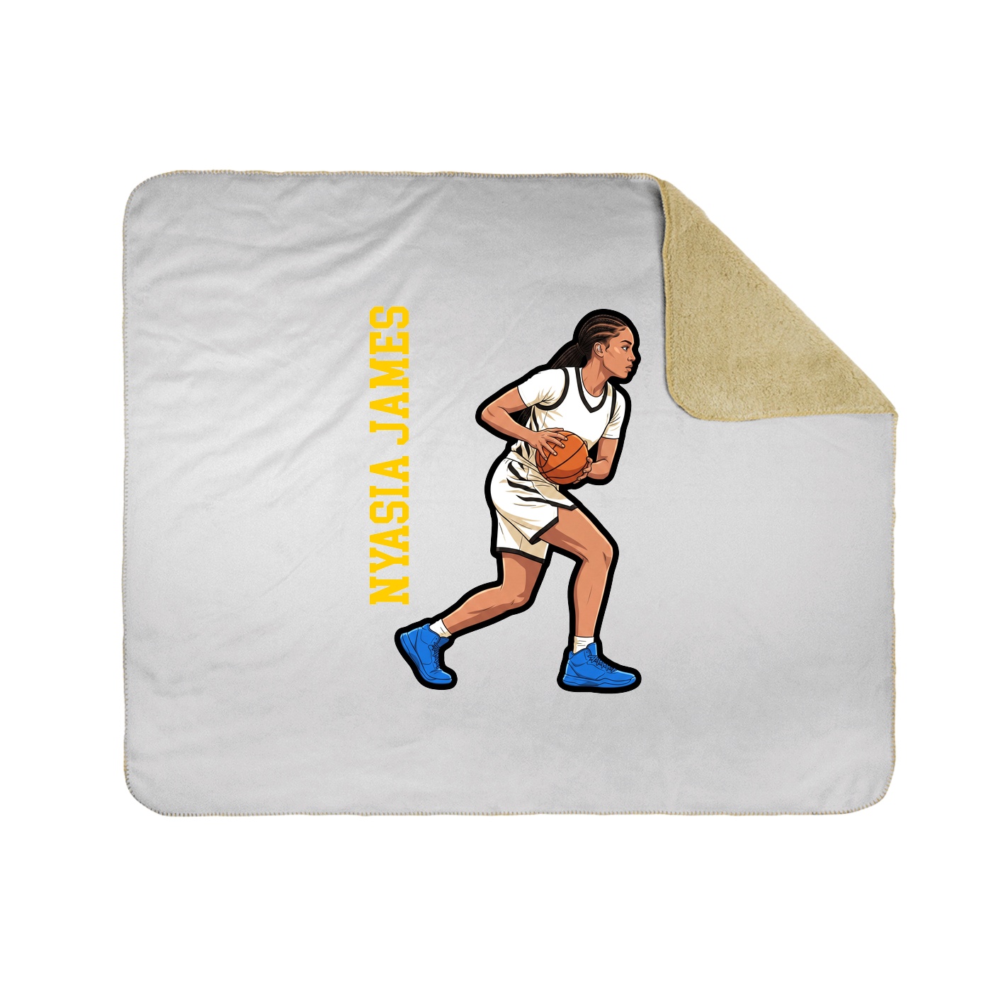Throw Blanket — Name Vertical in White