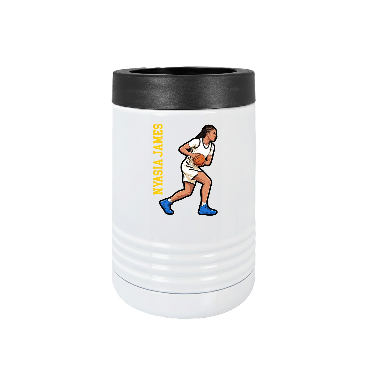 Beverage Holder — Name Vertical in White