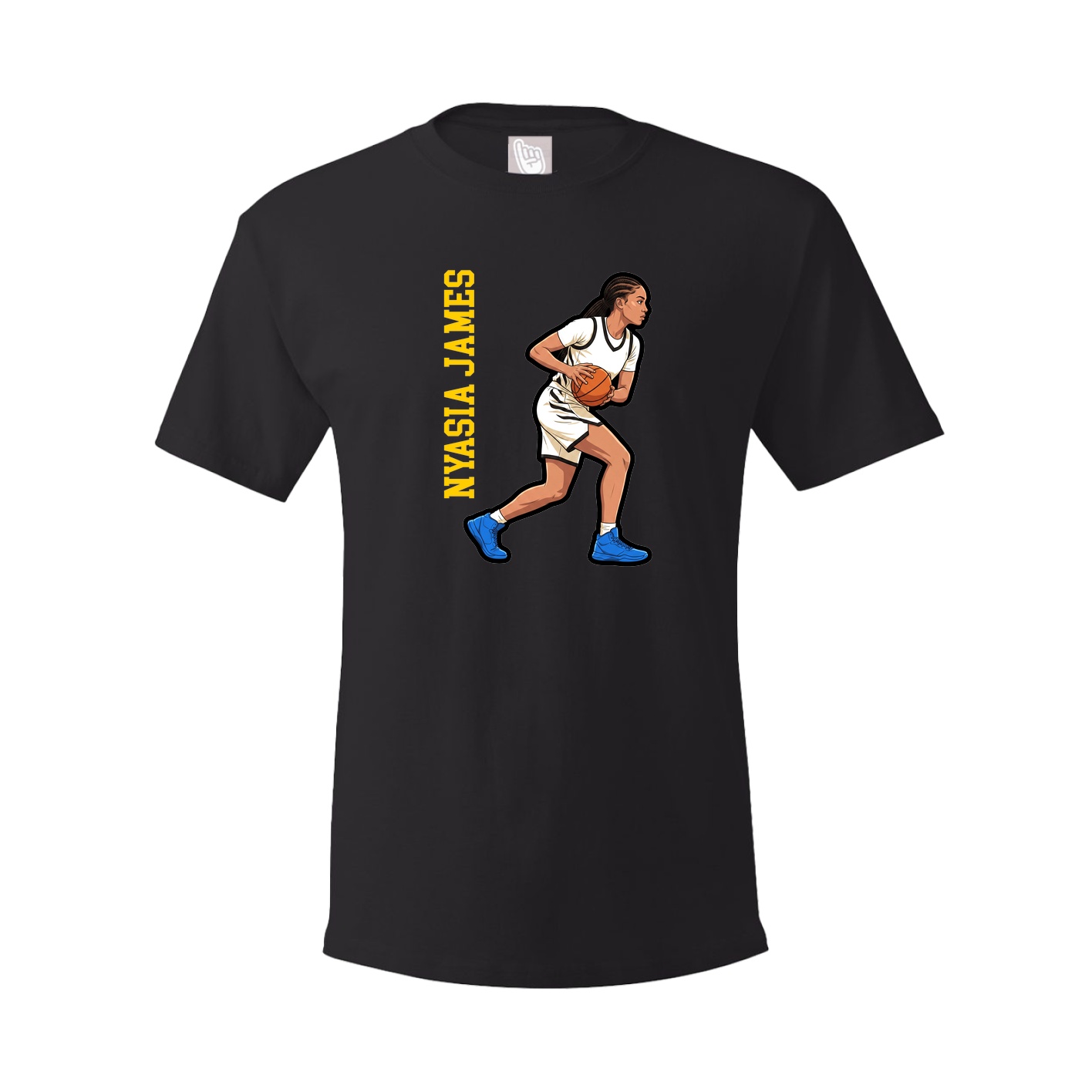 Youth Tee — Name Vertical in Black