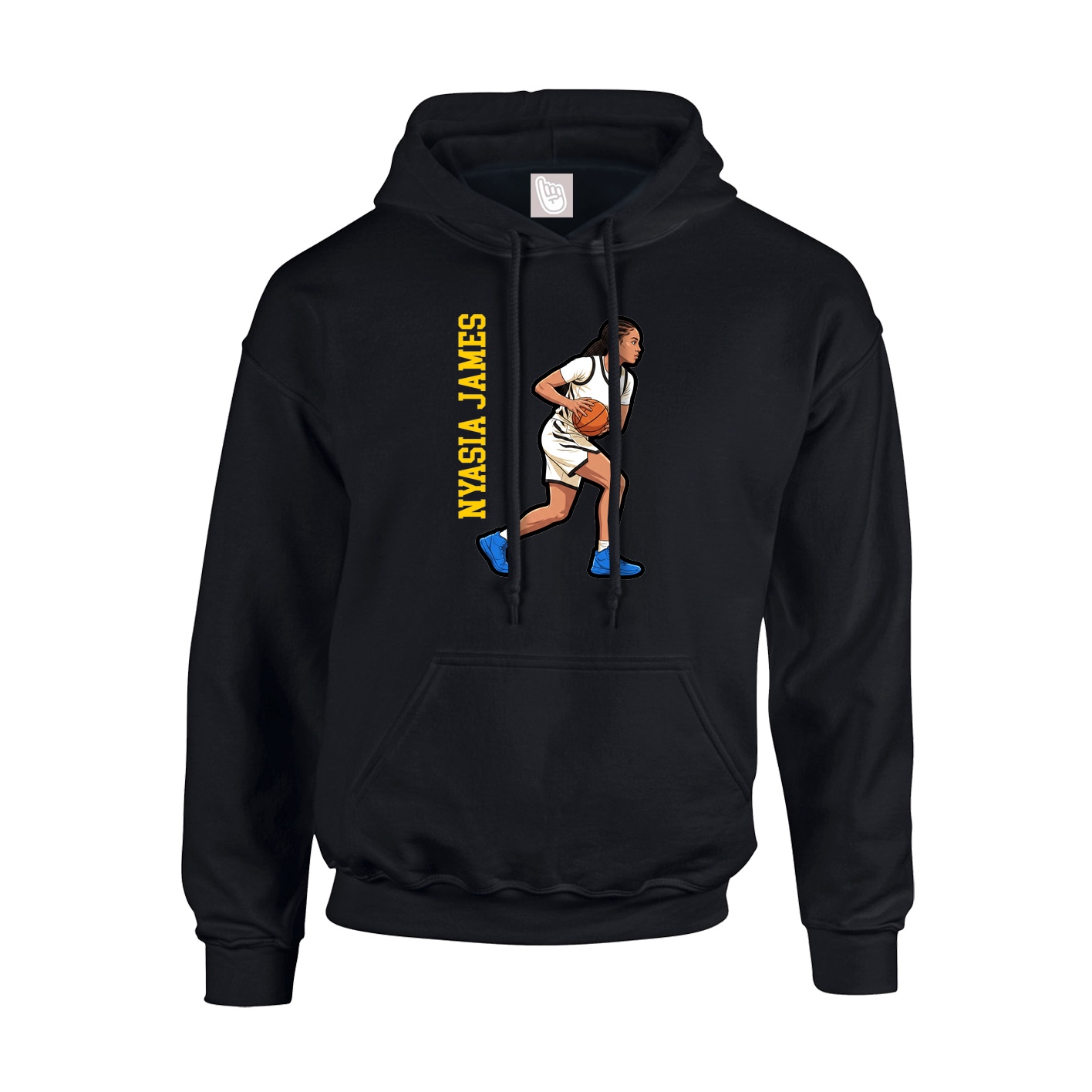 Hoodie — Name Vertical in Black