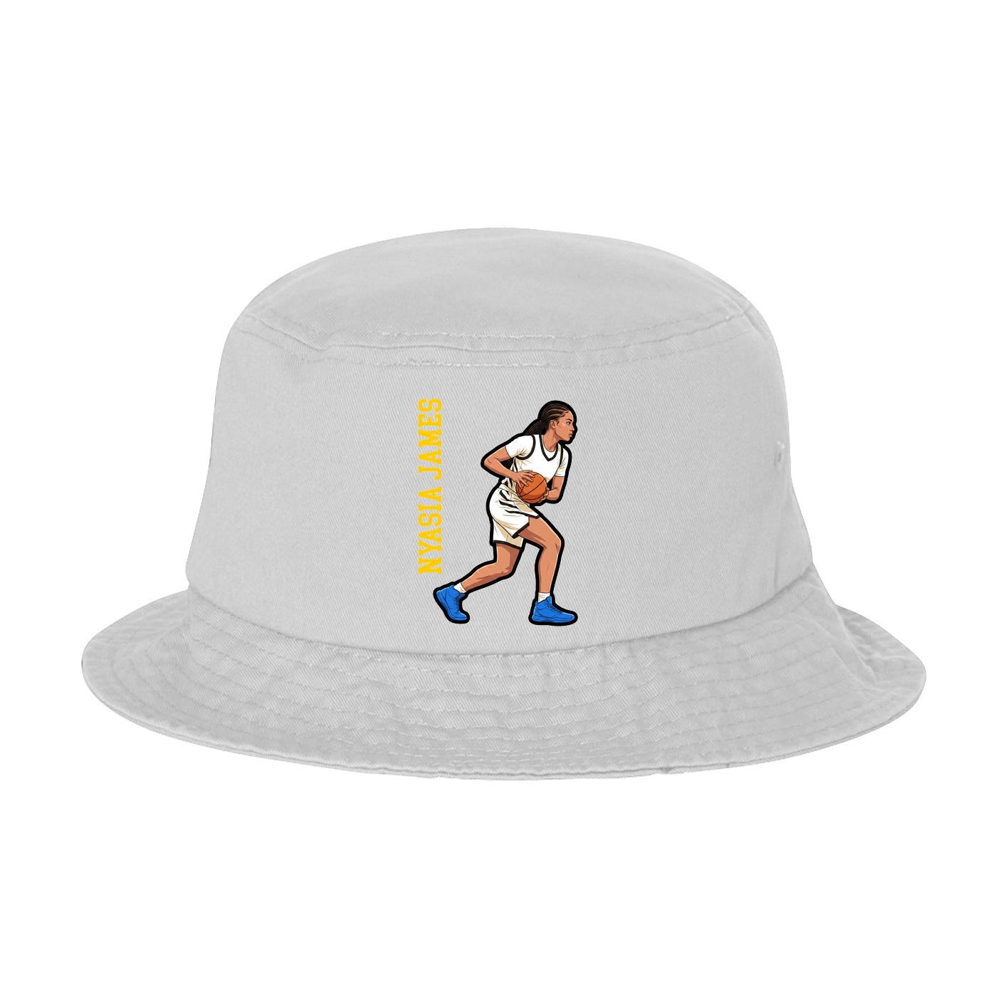 Bucket Cap — Name Vertical in White