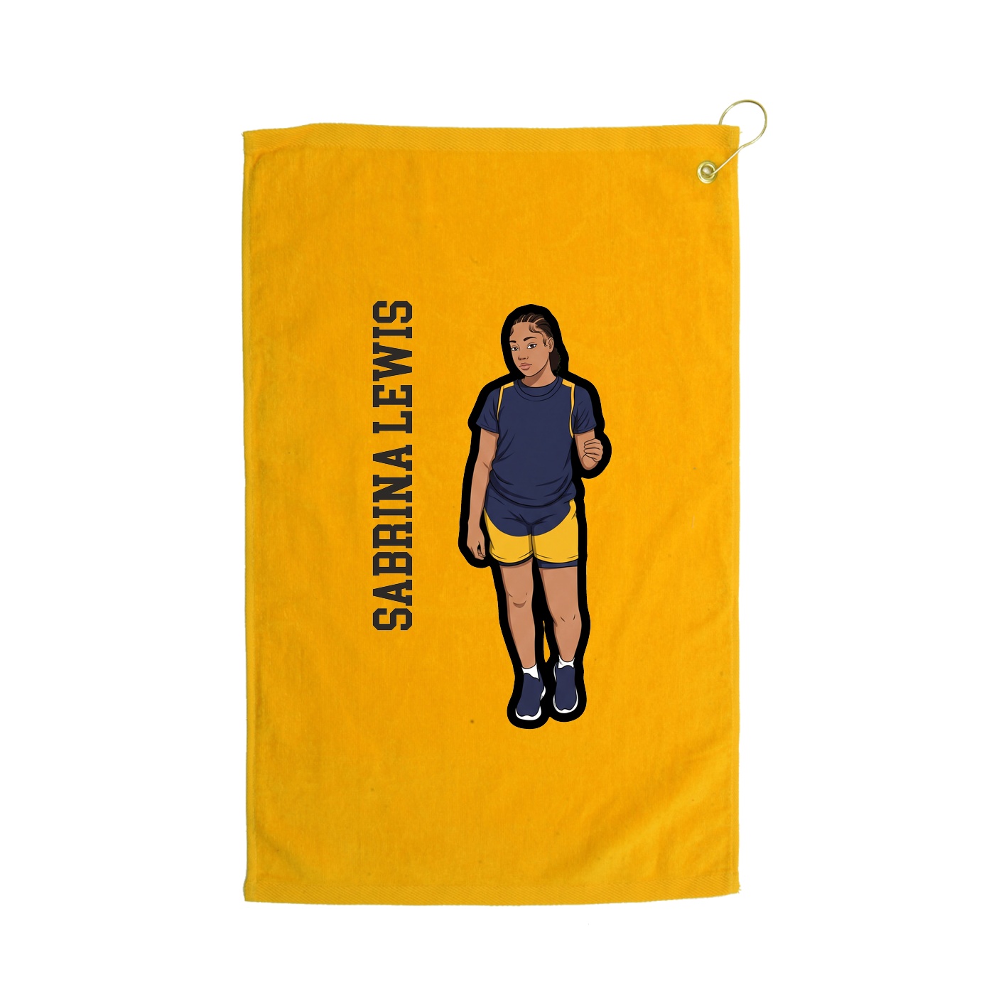 Golf Towel — Name Vertical in Gold