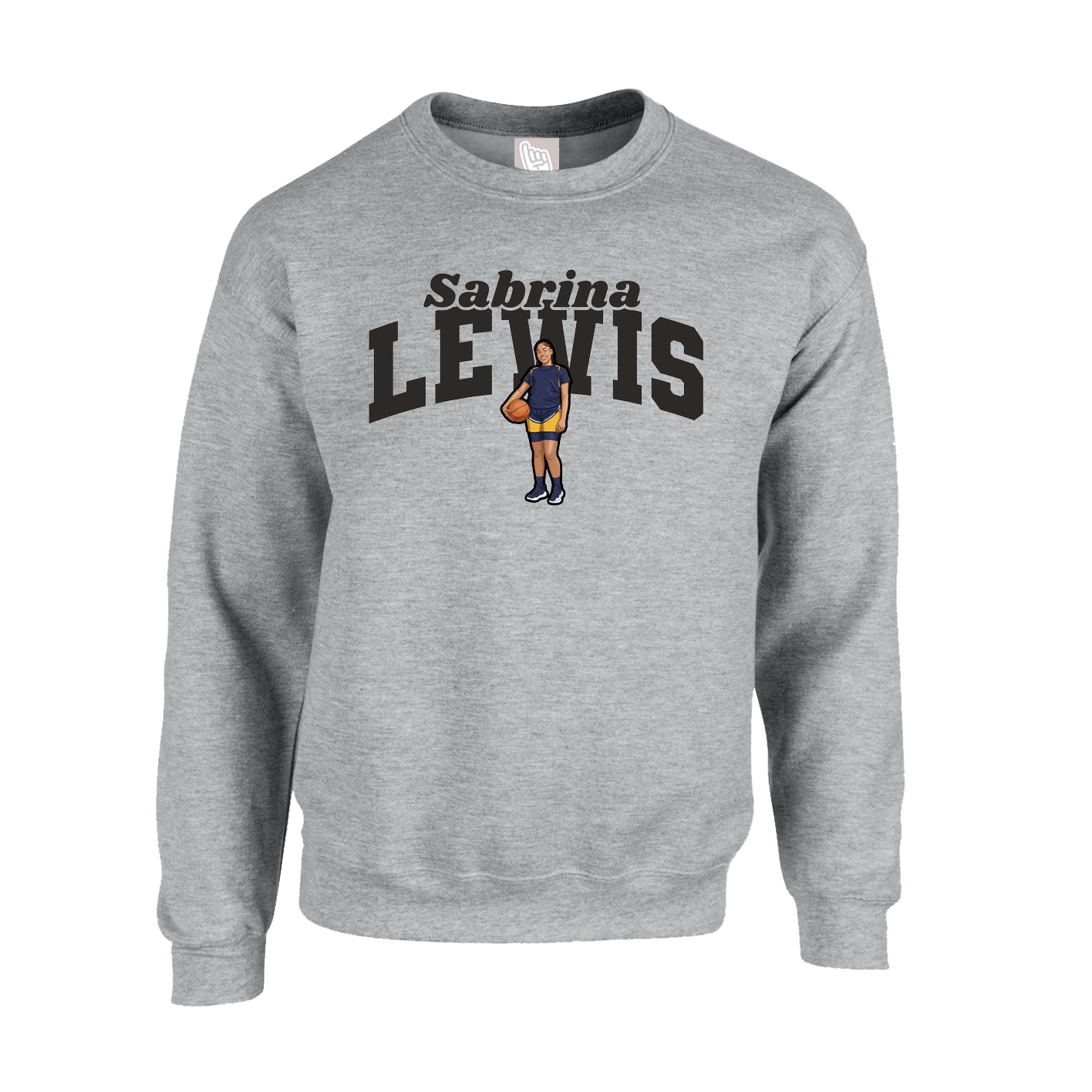 Fleece Crew — Signature Arch in Grey