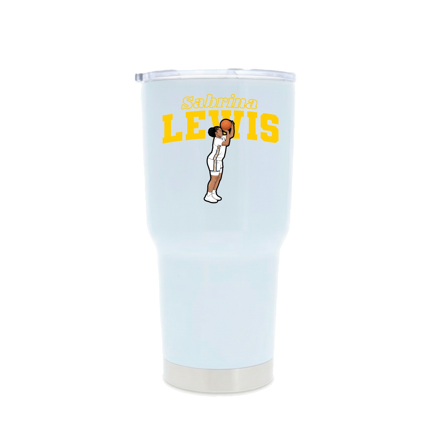 30oz Stainless Steel Tumbler — Name Arch in White