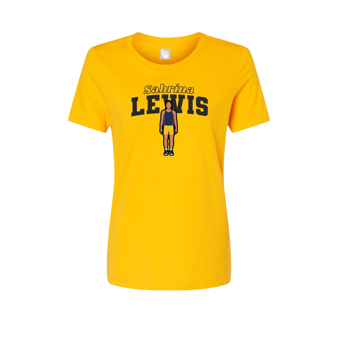 Fitted Women's Tee — Name Arch in Gold