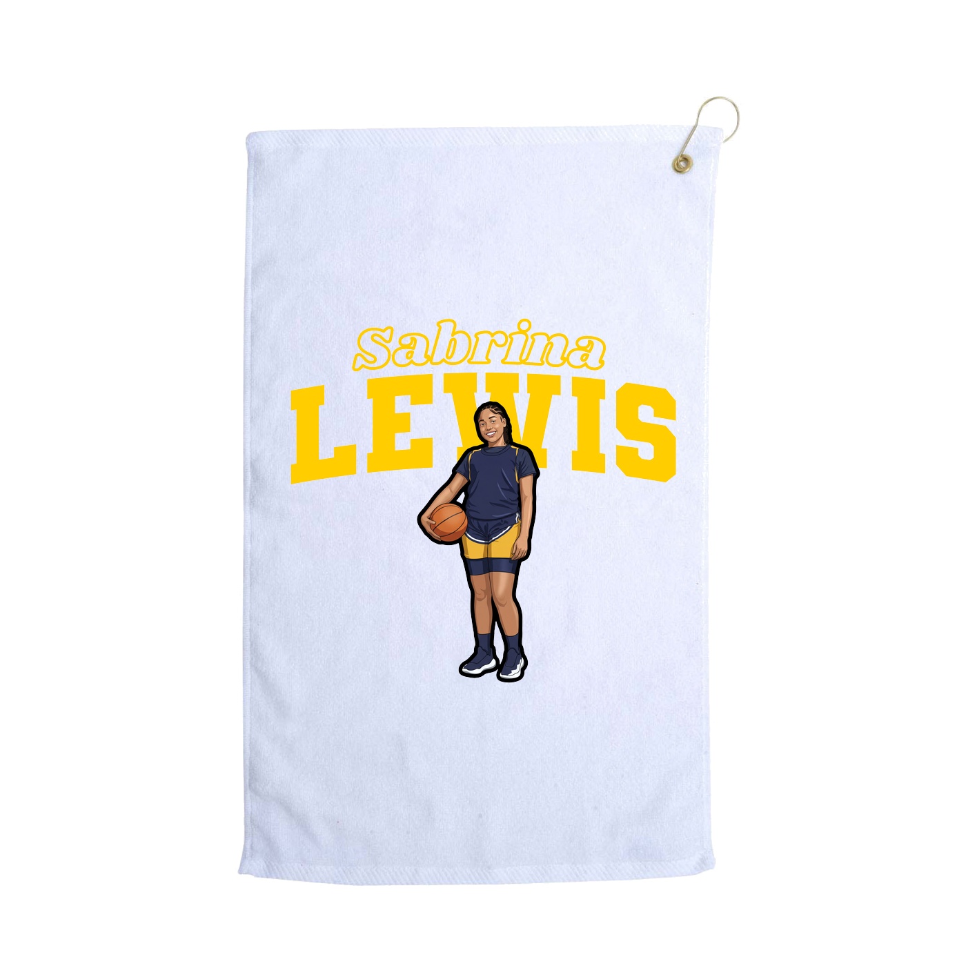 Golf Towel — Name Arch in White