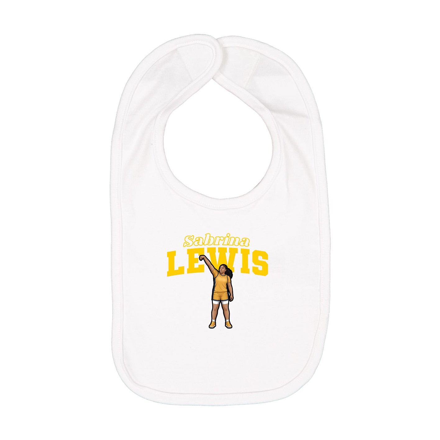 Infant Bib — Name Arch in White