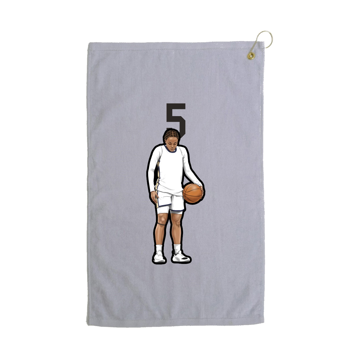 Golf Towel — Number Top in Grey