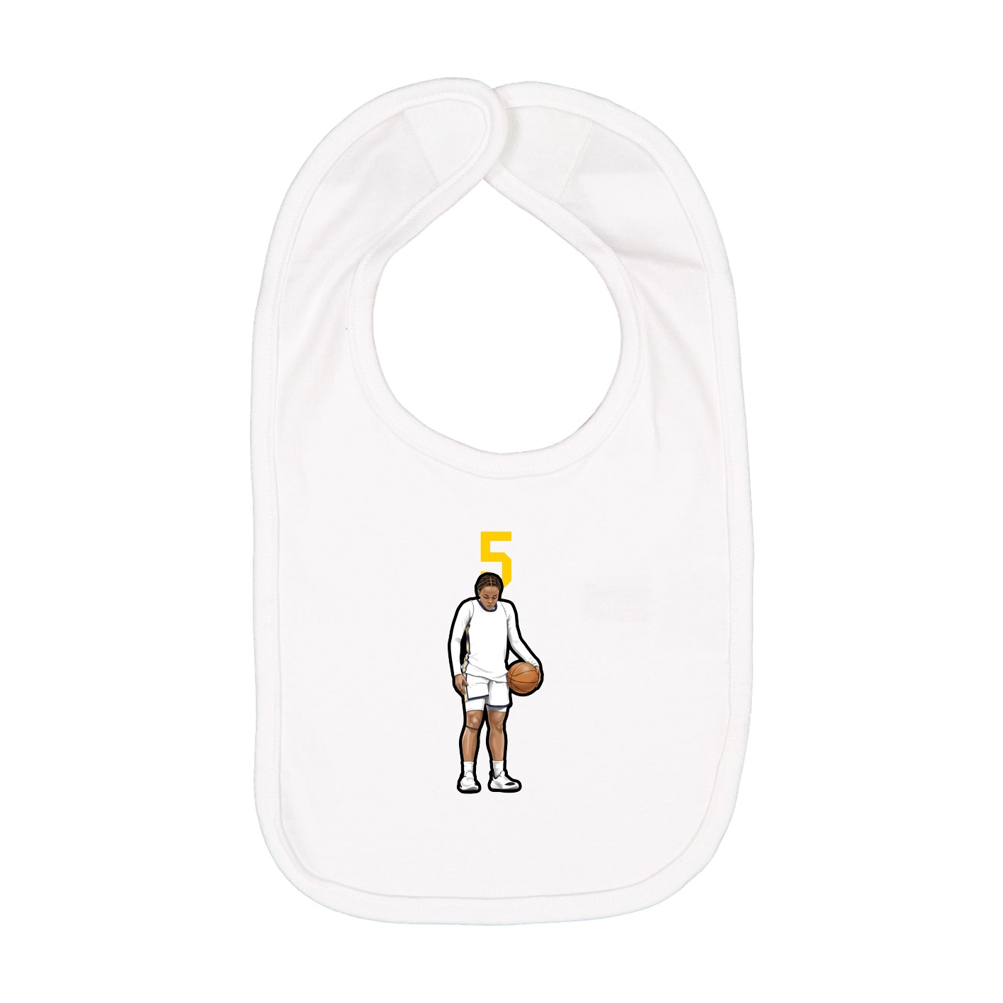 Infant Bib — Number Top in White
