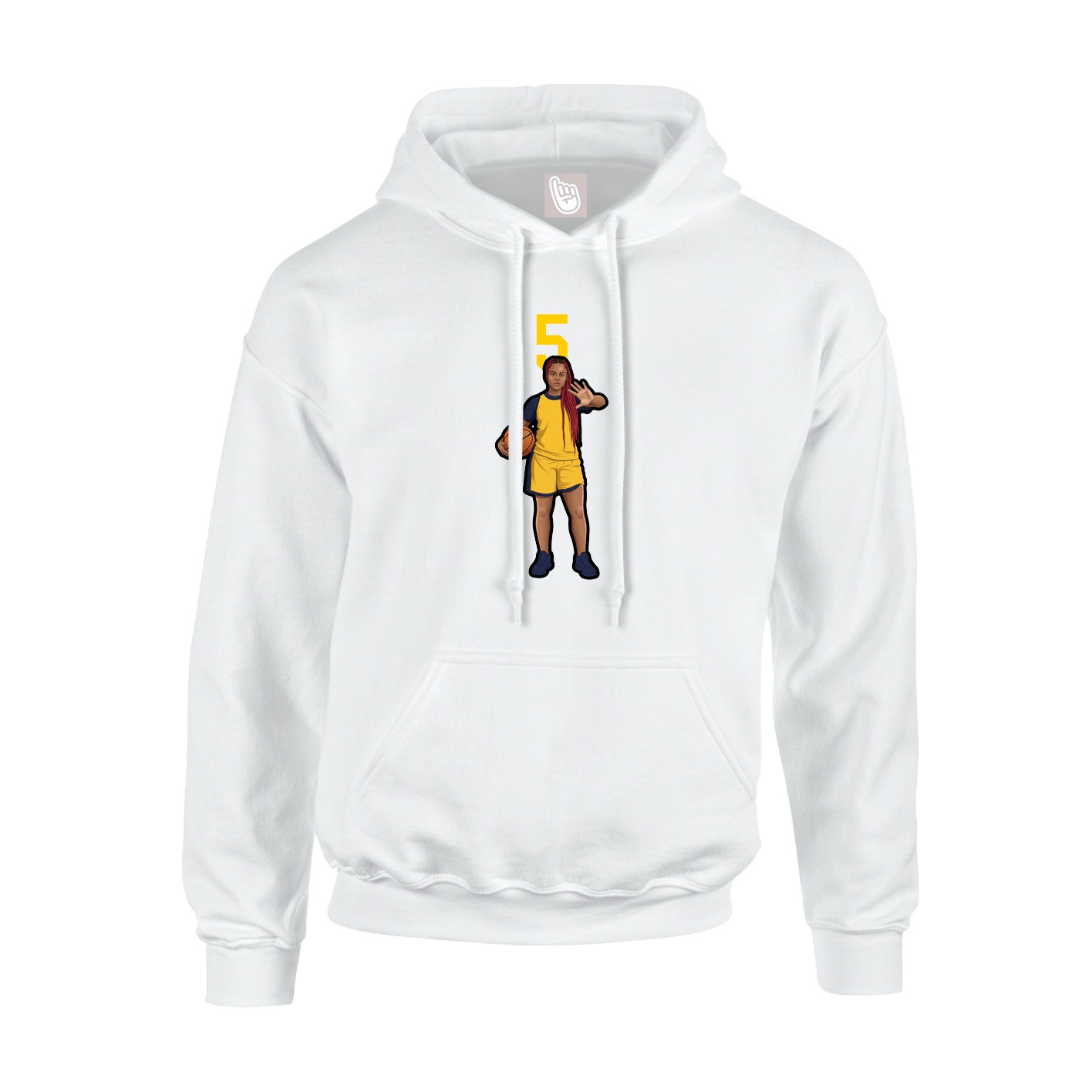 Youth Hoodie — Number Top in White