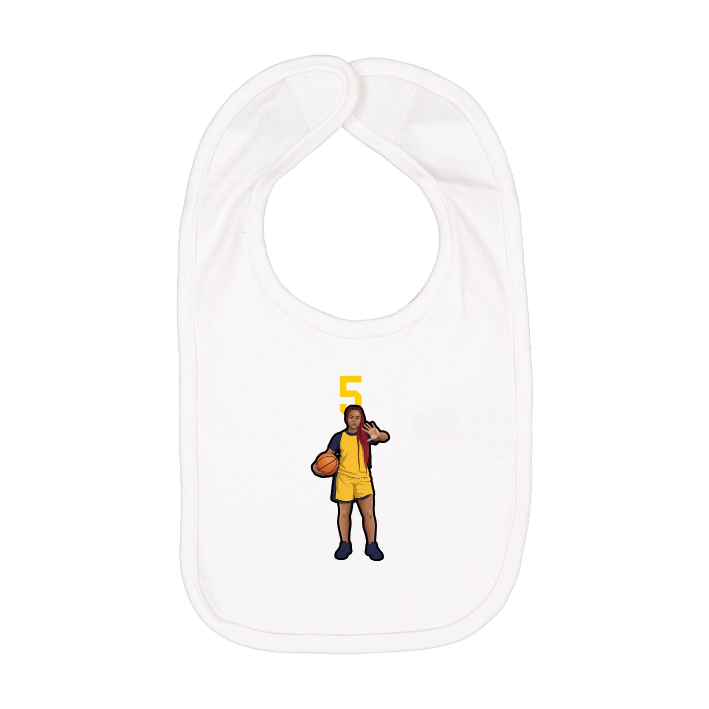 Infant Bib — Number Top in White