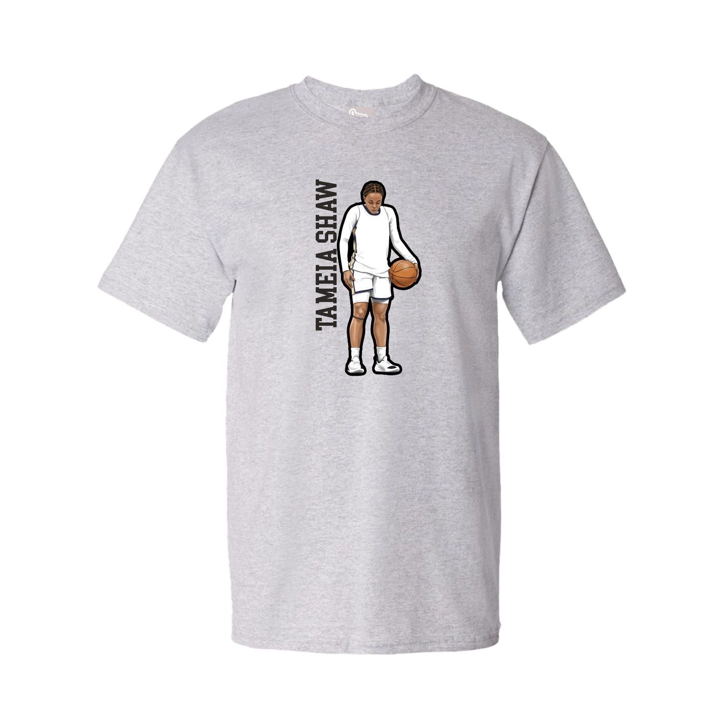 Tee — Name Vertical in Grey