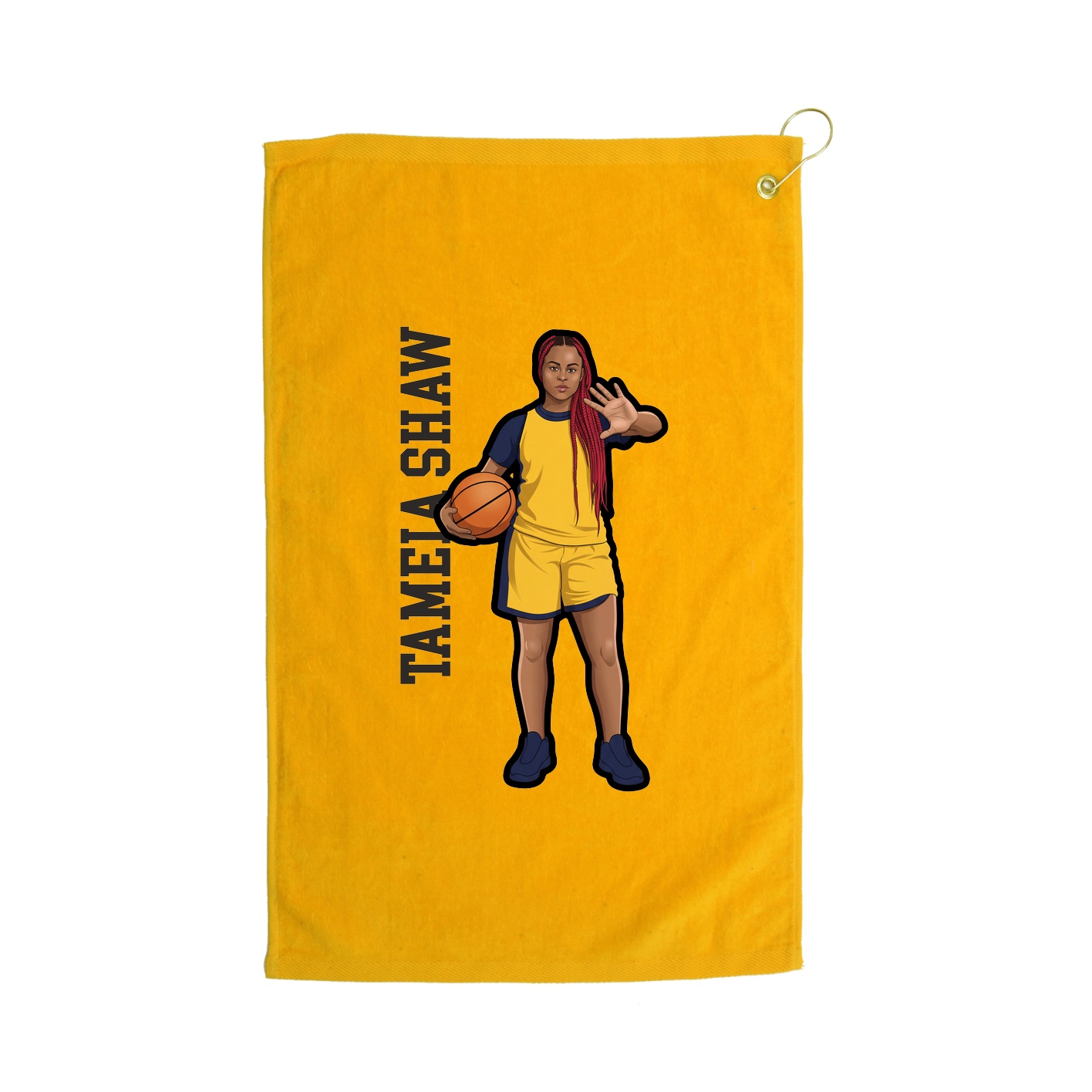 Golf Towel — Name Vertical in Gold