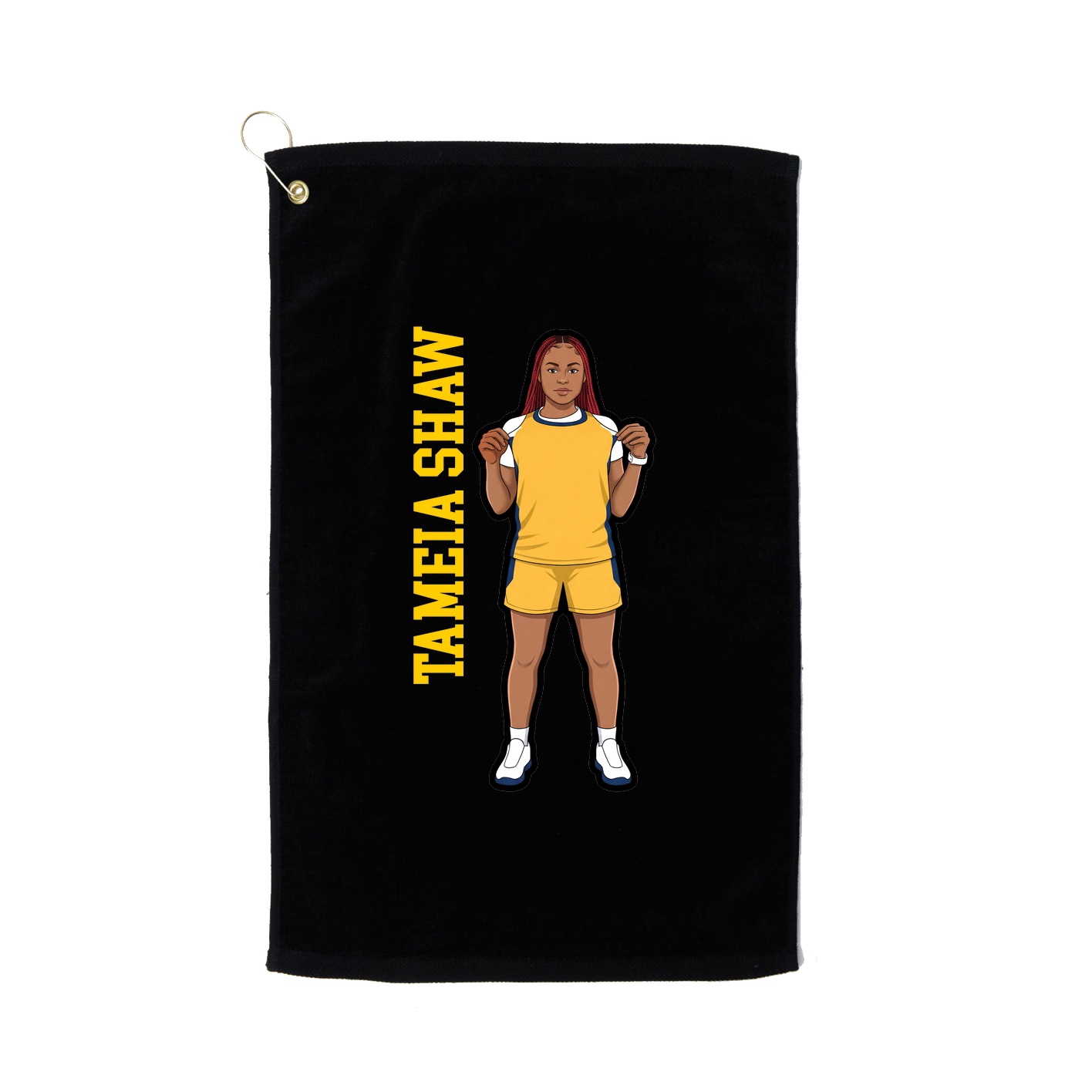Golf Towel — Name Vertical in Black
