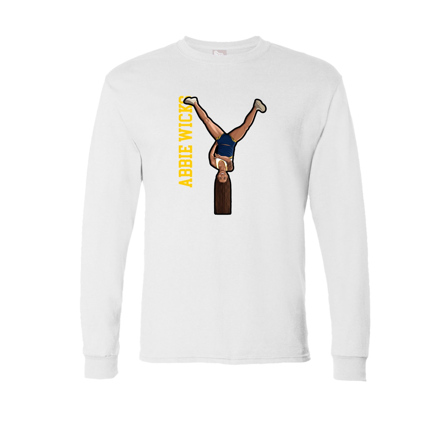 Long Sleeve Tee — Name Vertical in White