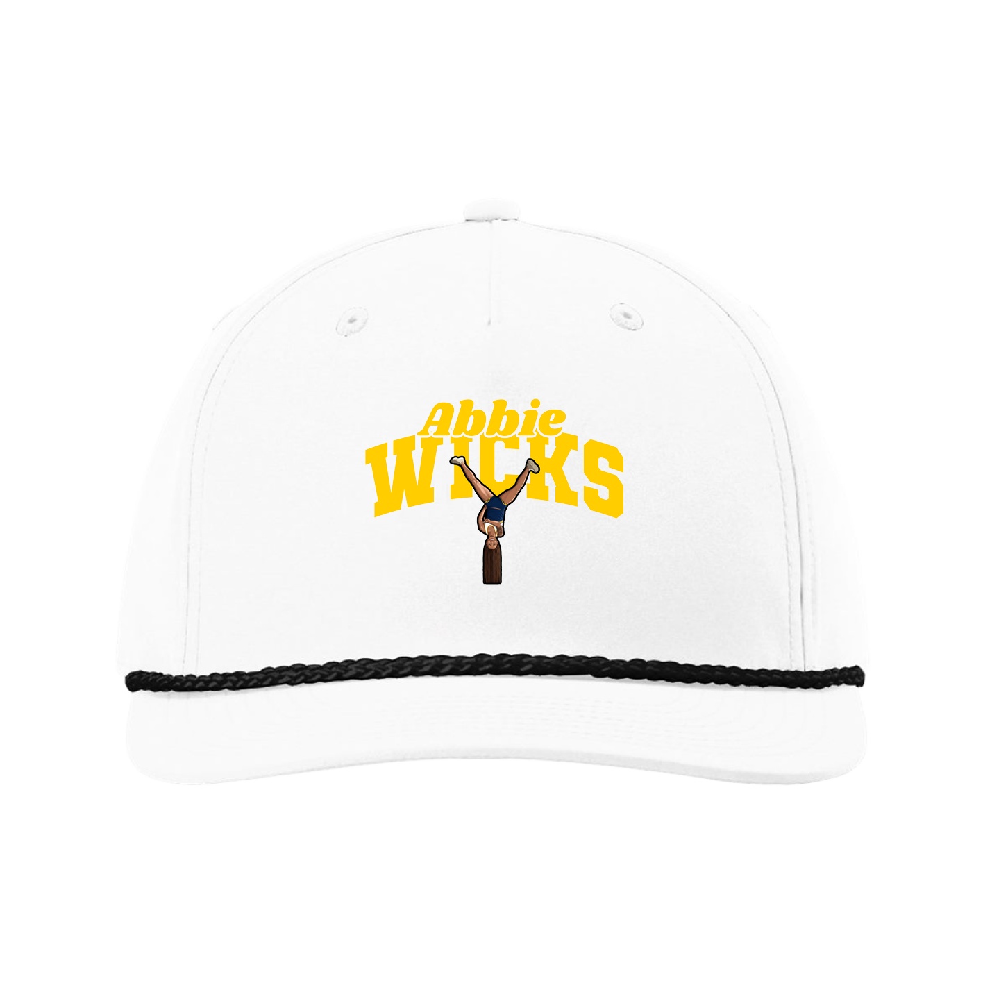 Five-Panel Classic Rope Cap — Signature Arch in White