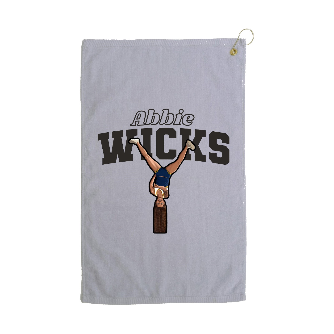 Golf Towel — Name Arch in Grey