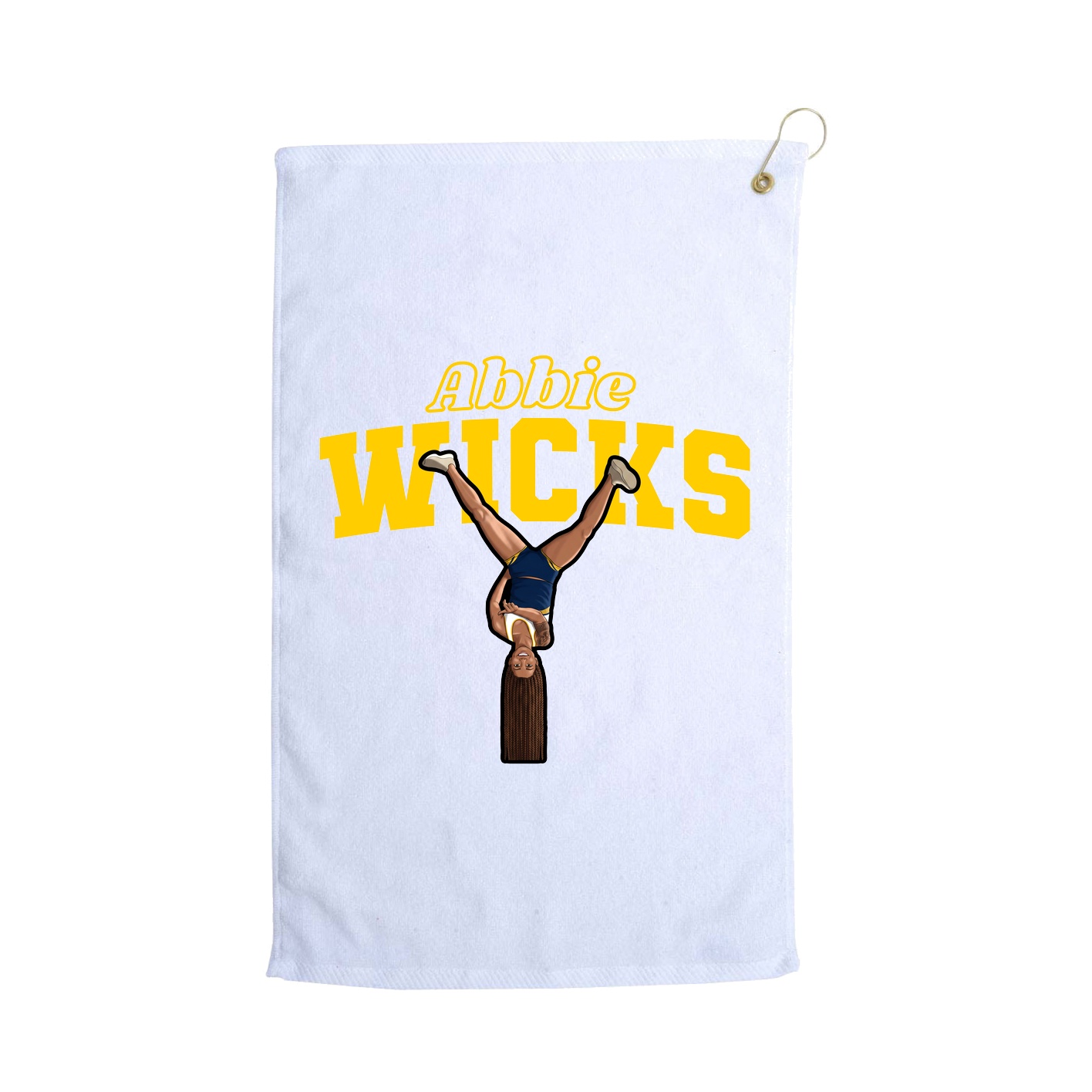Golf Towel — Name Arch in White