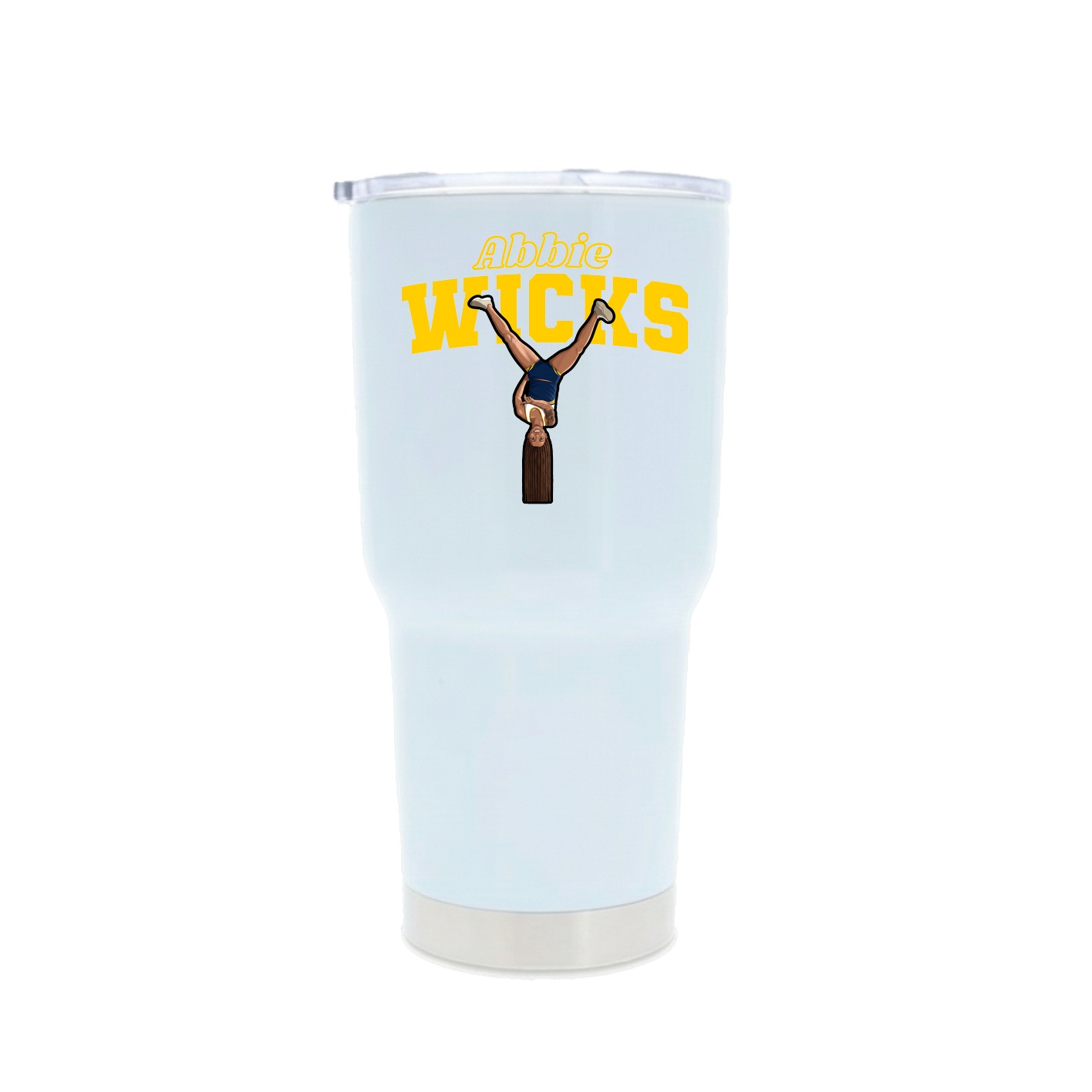 30oz Stainless Steel Tumbler — Name Arch in White