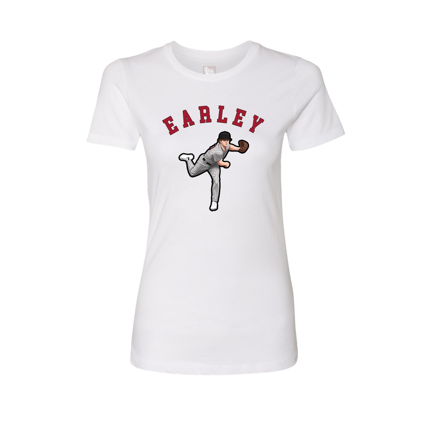 Fitted Women's Tee — Shirsey Arch in White