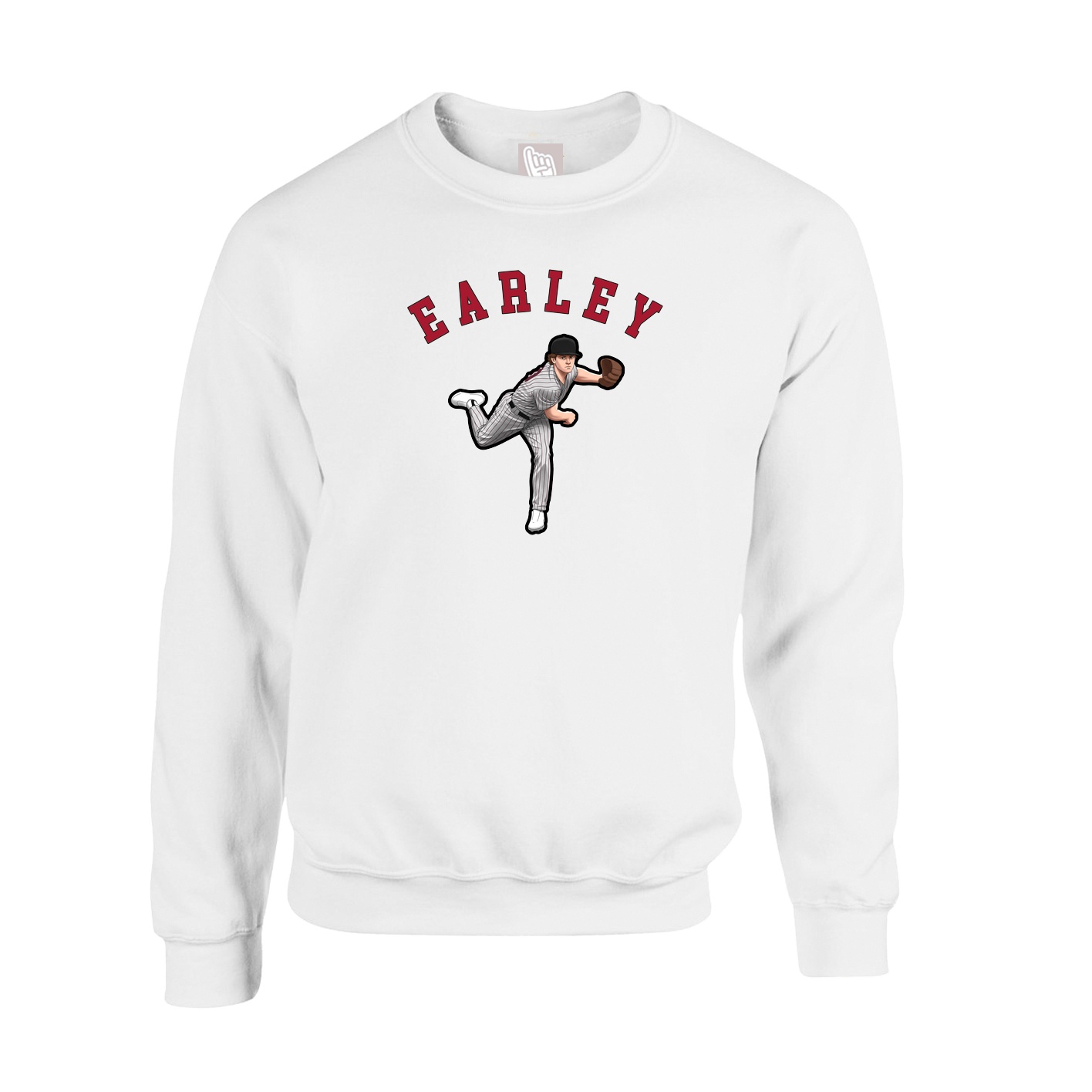 Fleece Crew — Shirsey Arch in White