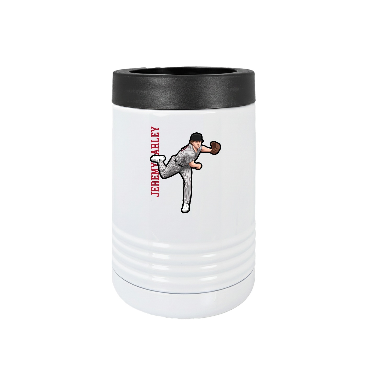 Beverage Holder — Name Vertical in White