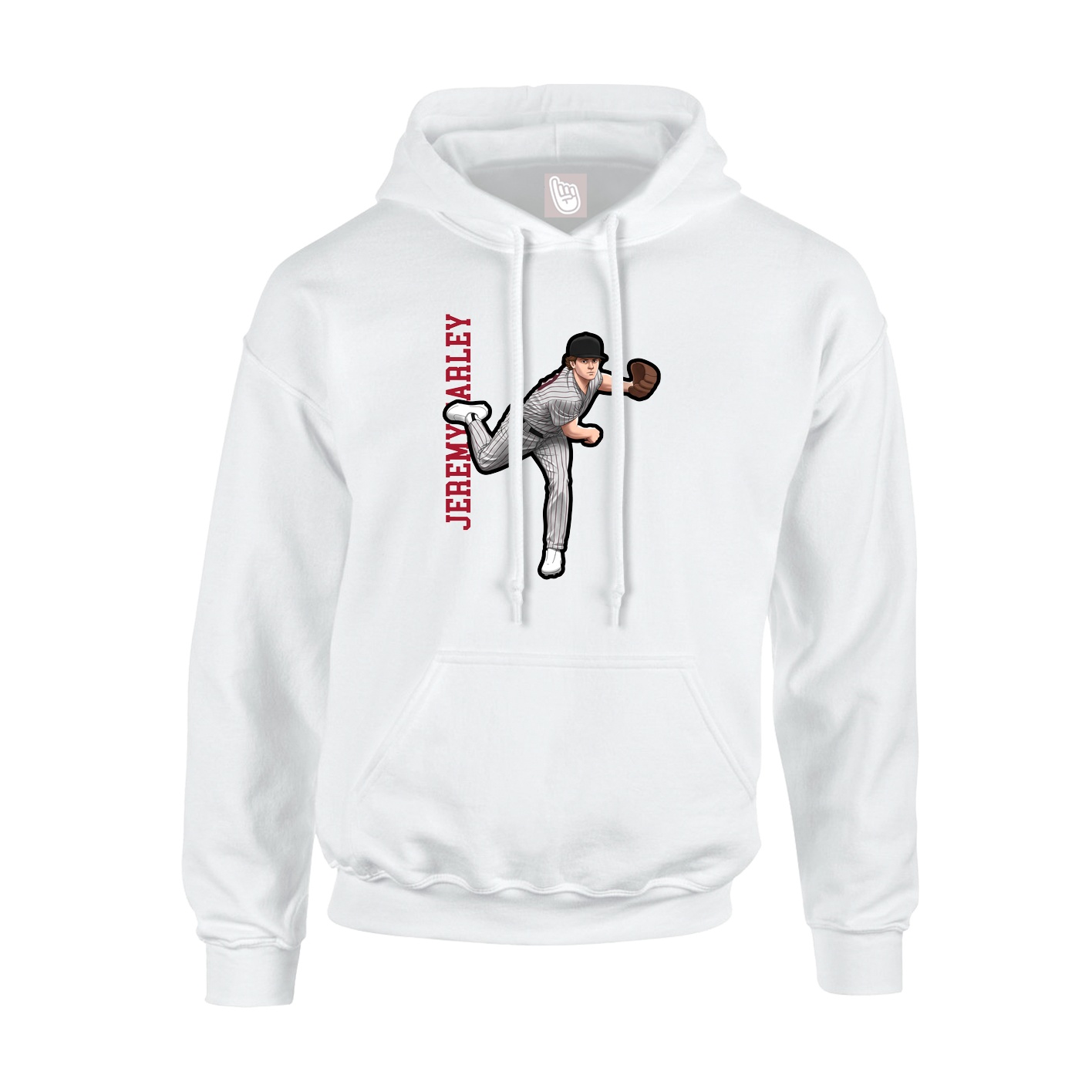 Hoodie — Name Vertical in White