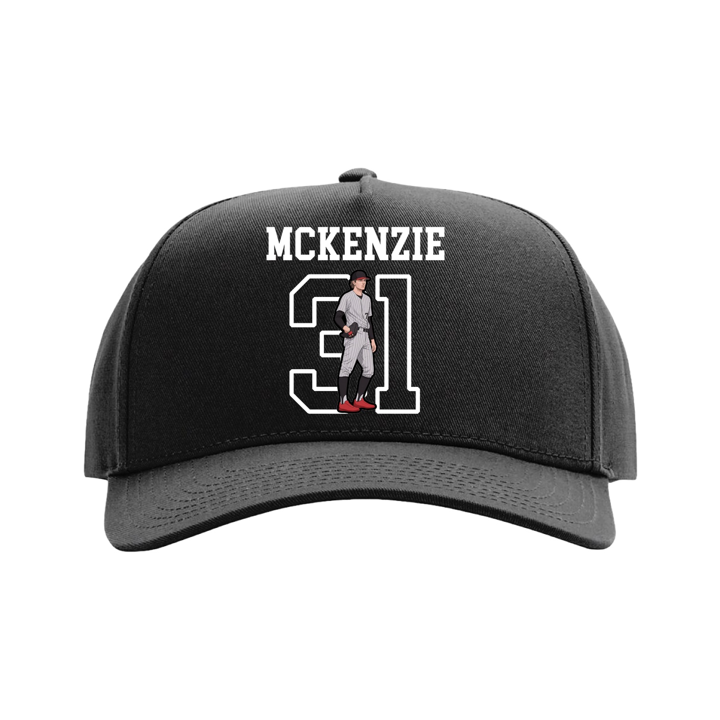 Full Fabric Five-Panel Champ Cap — Shirsey in Black