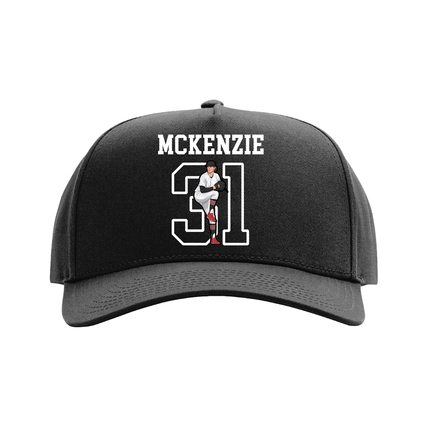 Full Fabric Five-Panel Champ Cap — Shirsey in Black