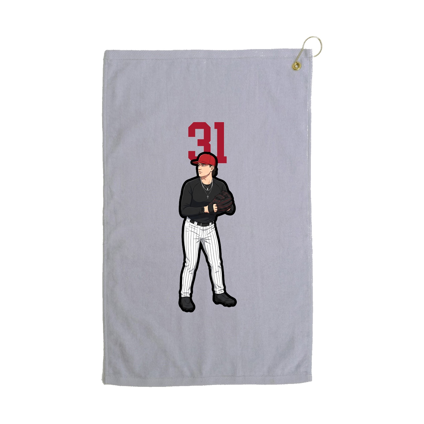 Golf Towel — Number Top in Grey