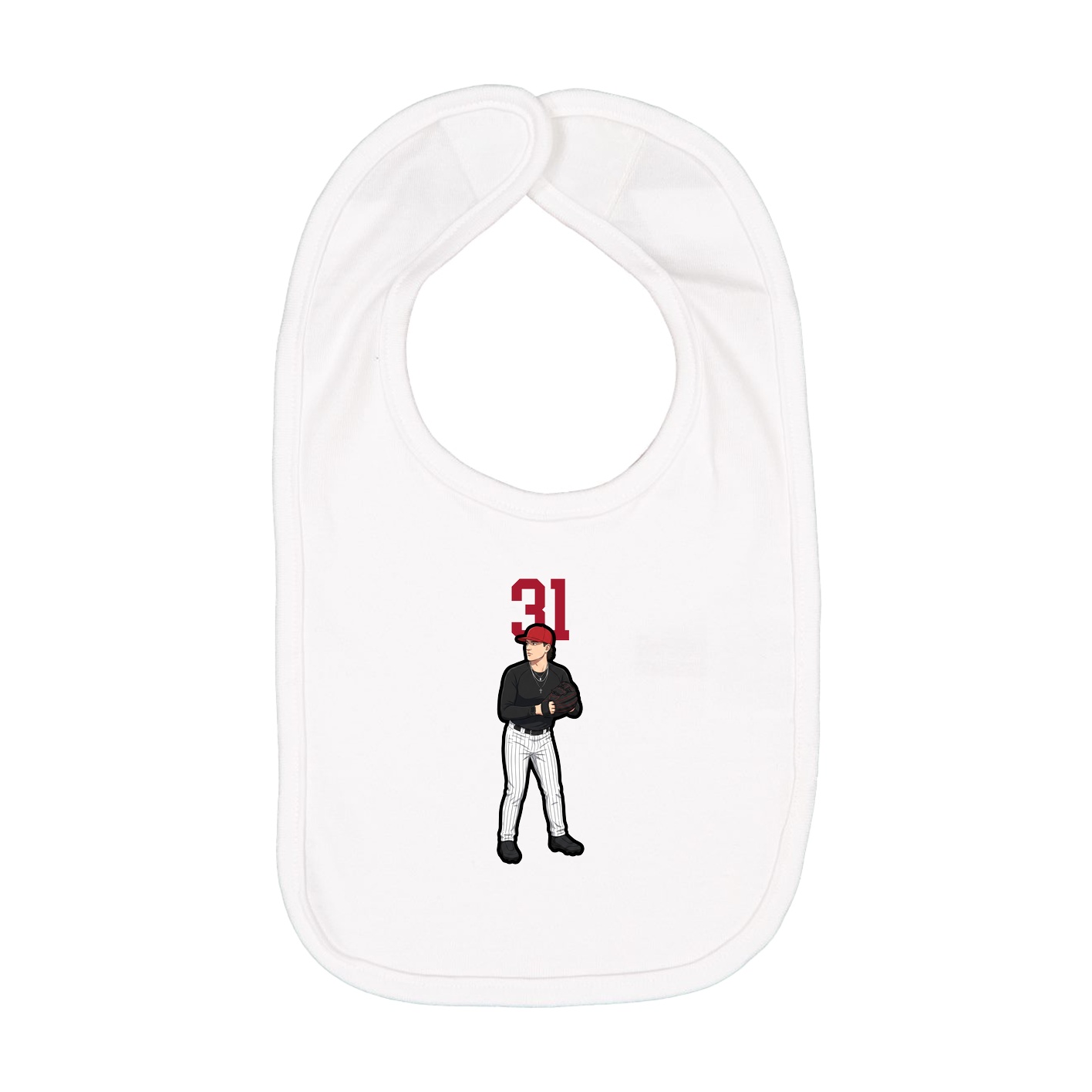 Infant Bib — Number Top in White